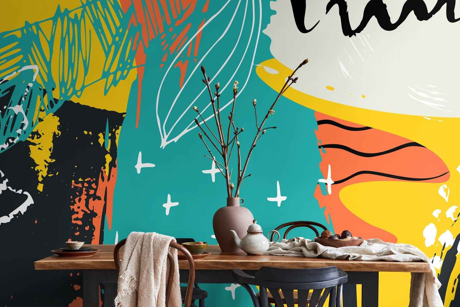 Abstract Tropical Motif Wallpaper - B309 - WallTrend