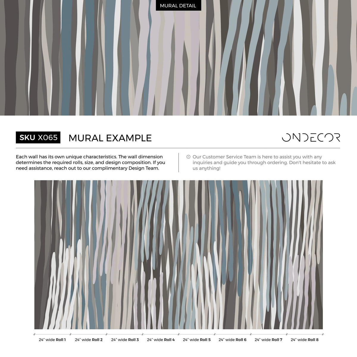 Abstract Vertical Stripes Wallpaper - X065 - WallTrend