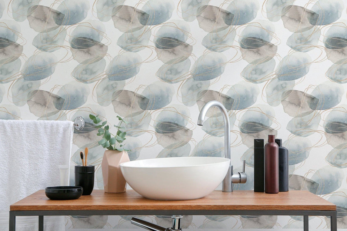 Abstract Watercolor Shapes Wallpaper - B510 - WallTrend