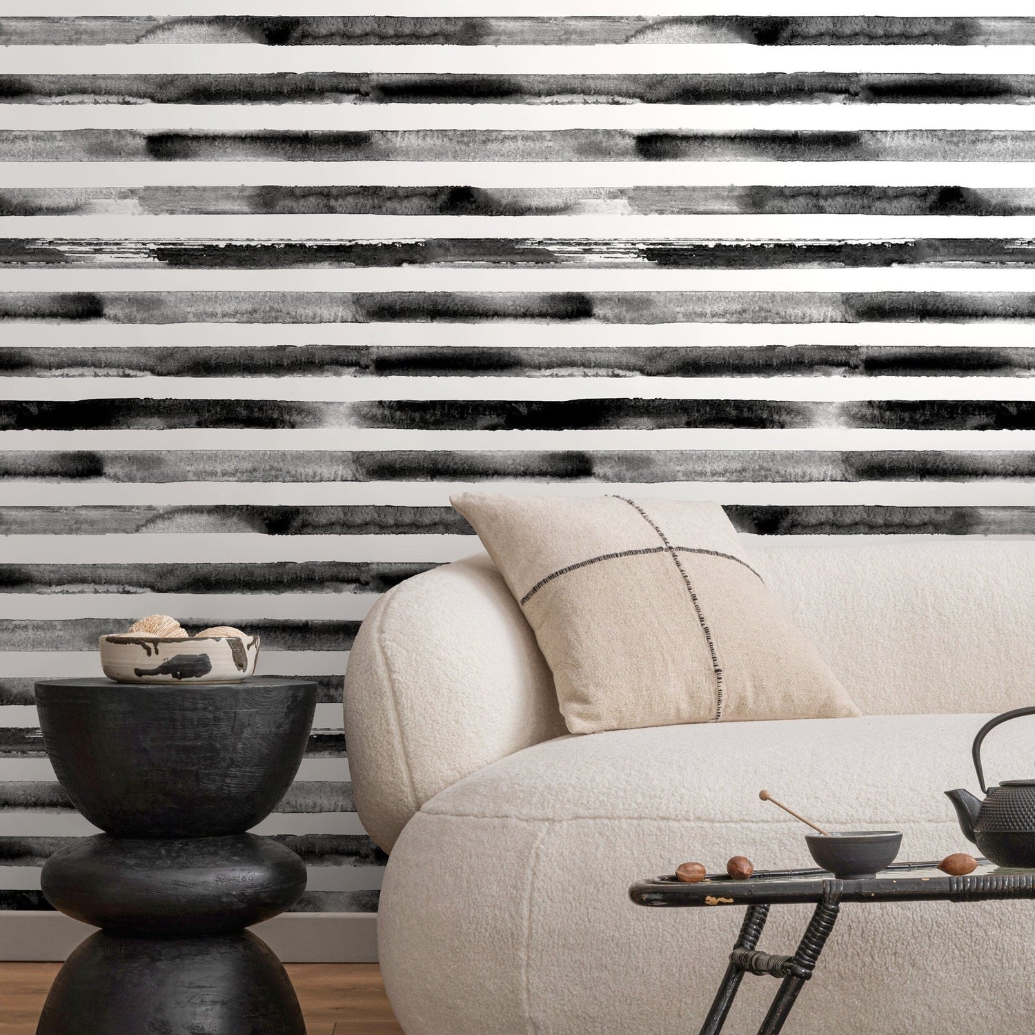 Abstract Watercolor Stripes Wallpaper - A247 - WallTrend