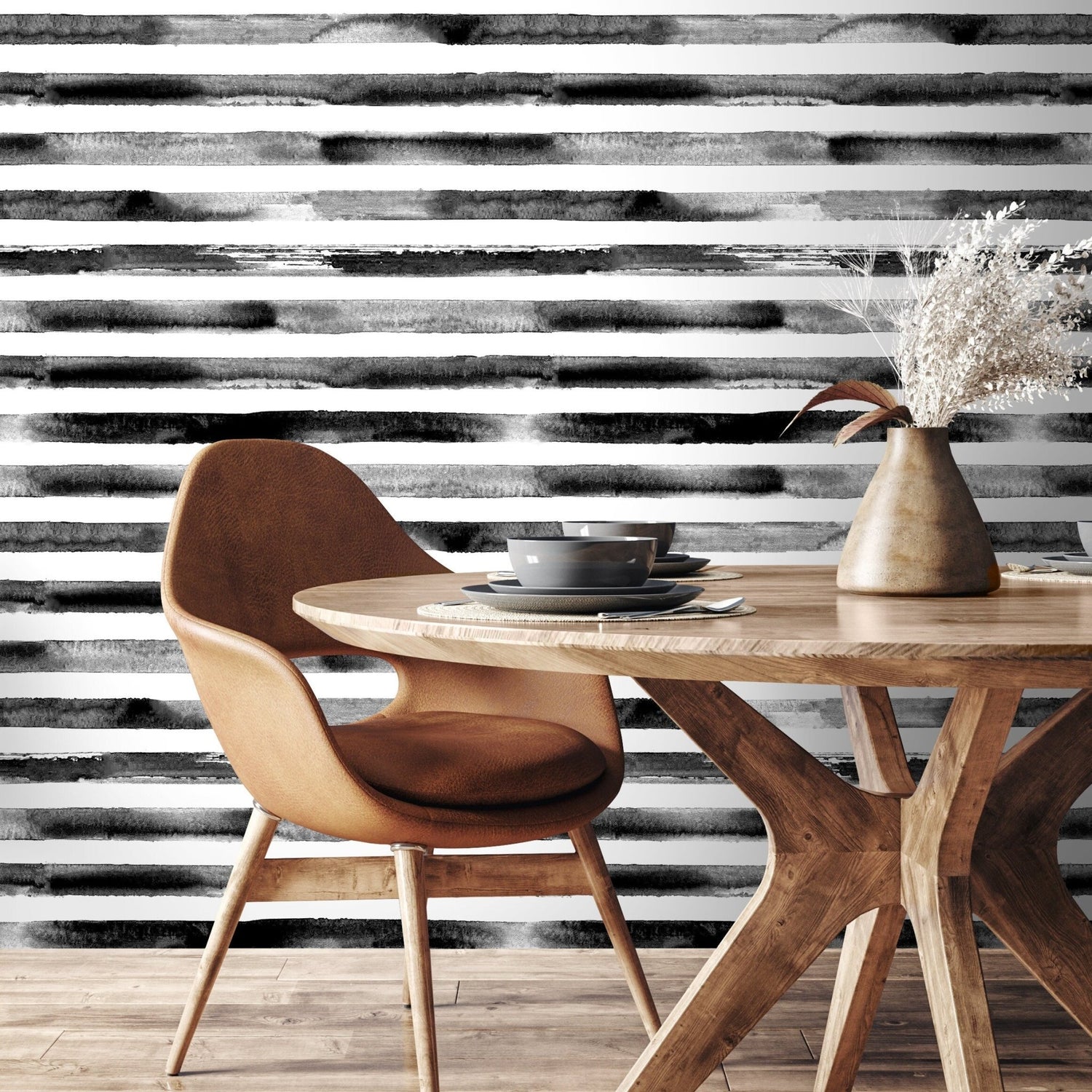 Abstract Watercolor Stripes Wallpaper - A247 - WallTrend