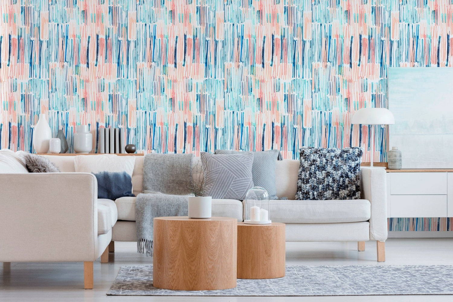 Abstract Watercolor Strokes Wallpaper - B638 - WallTrend