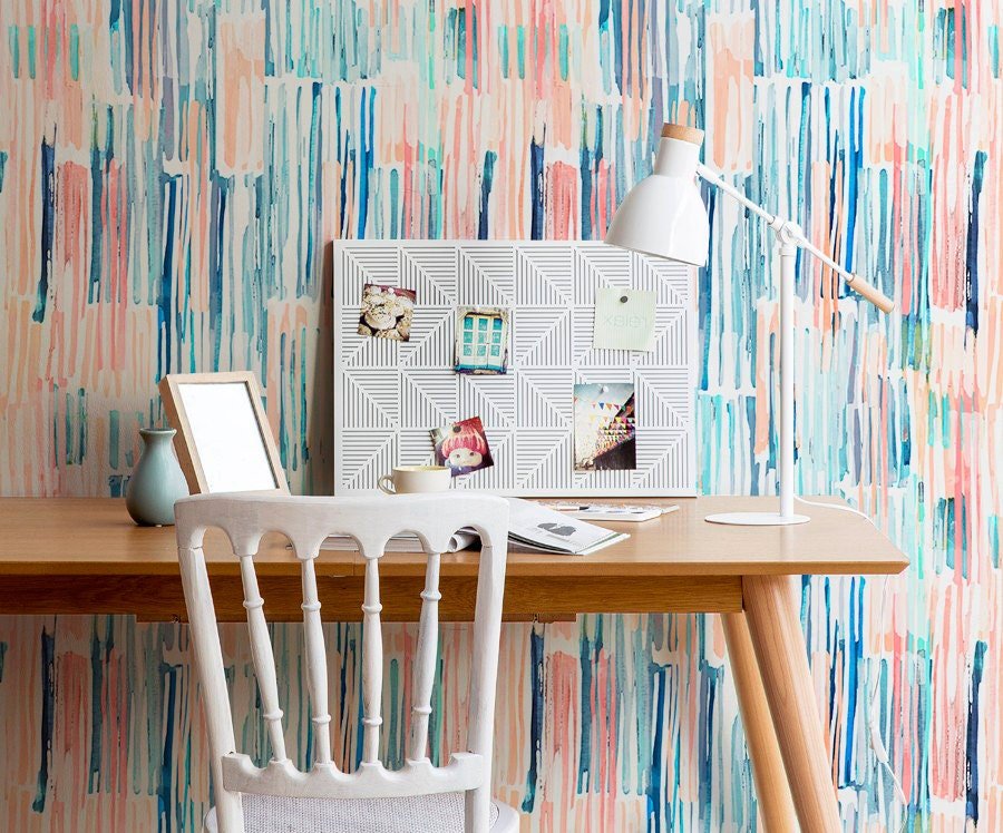 Abstract Watercolor Strokes Wallpaper - B638 - WallTrend