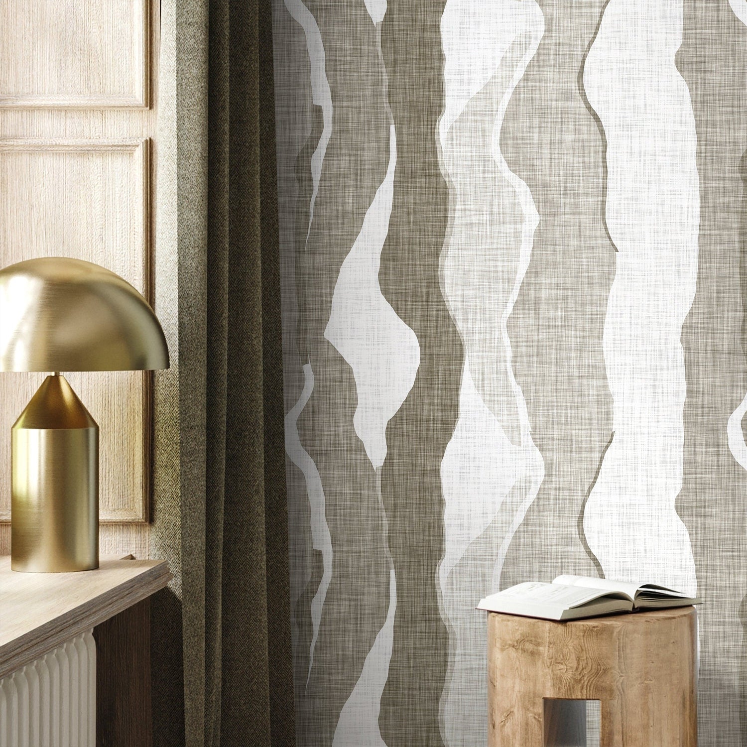 Abstract Waves Wallpaper Modern Wallpaper Peel and Stick and Traditional Wallpaper - D838 - WallTrend