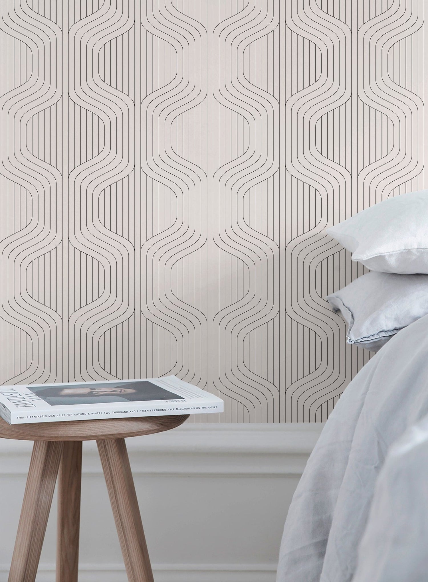 Abstract Wavy Lines Wallpaper - C285 - WallTrend