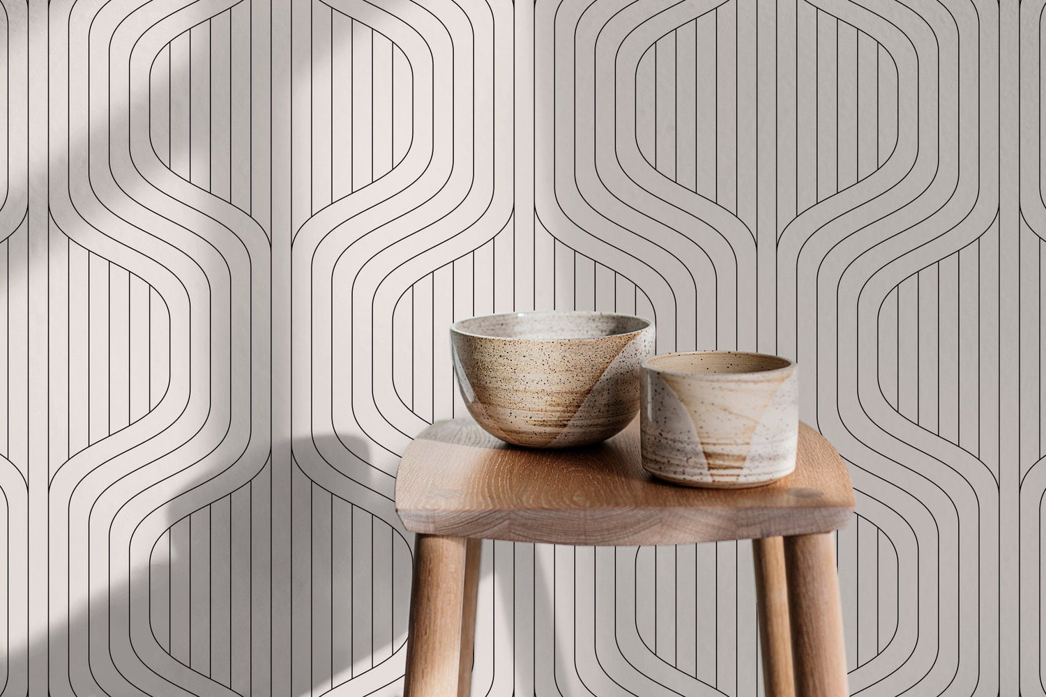 Abstract Wavy Lines Wallpaper - C285 - WallTrend