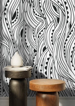 Abstract Wavy Lines Wallpaper - D176 - WallTrend