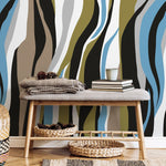 Abstract Wavy Lines Wallpaper - D612 - WallTrend