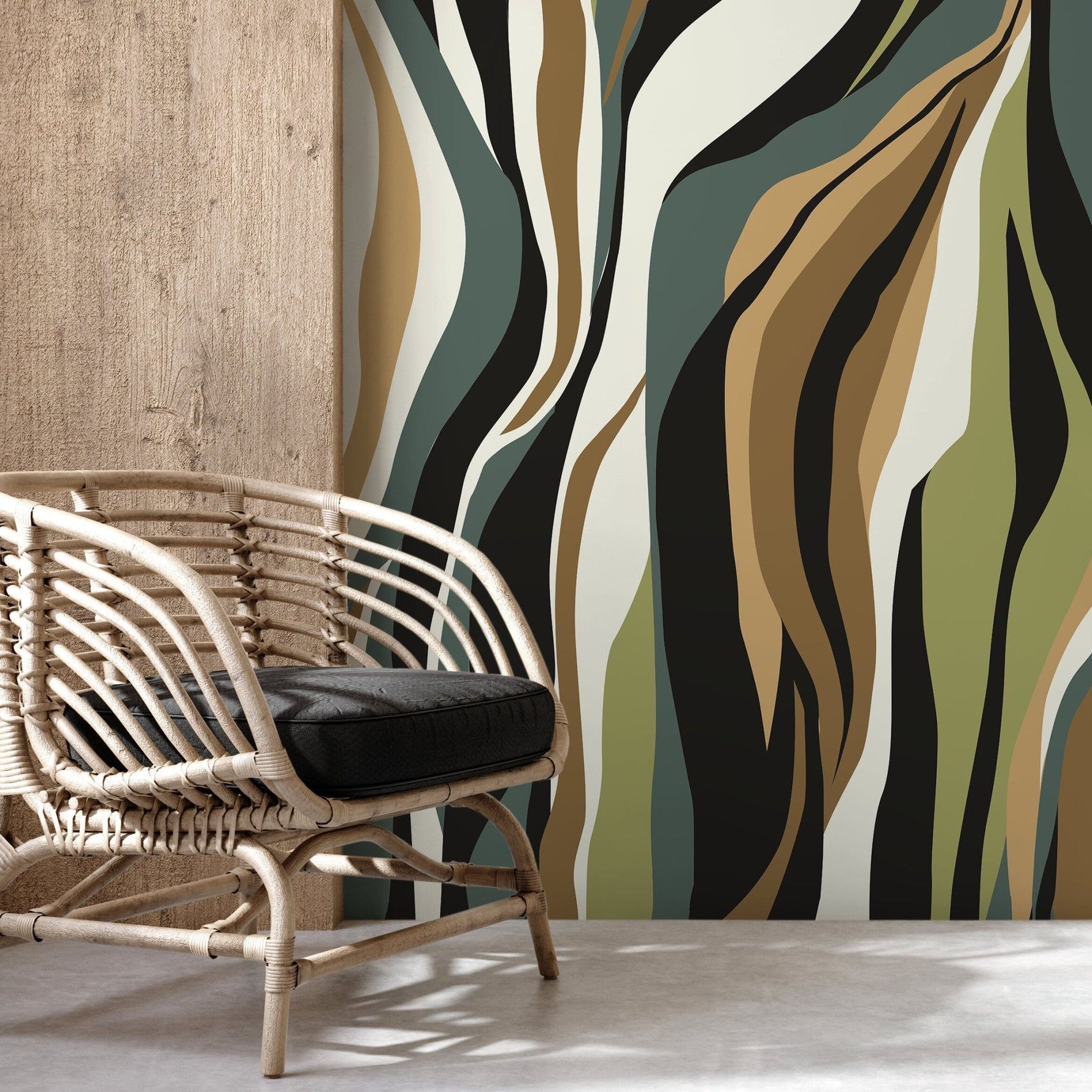 Abstract Wavy Lines Wallpaper - D613 - WallTrend