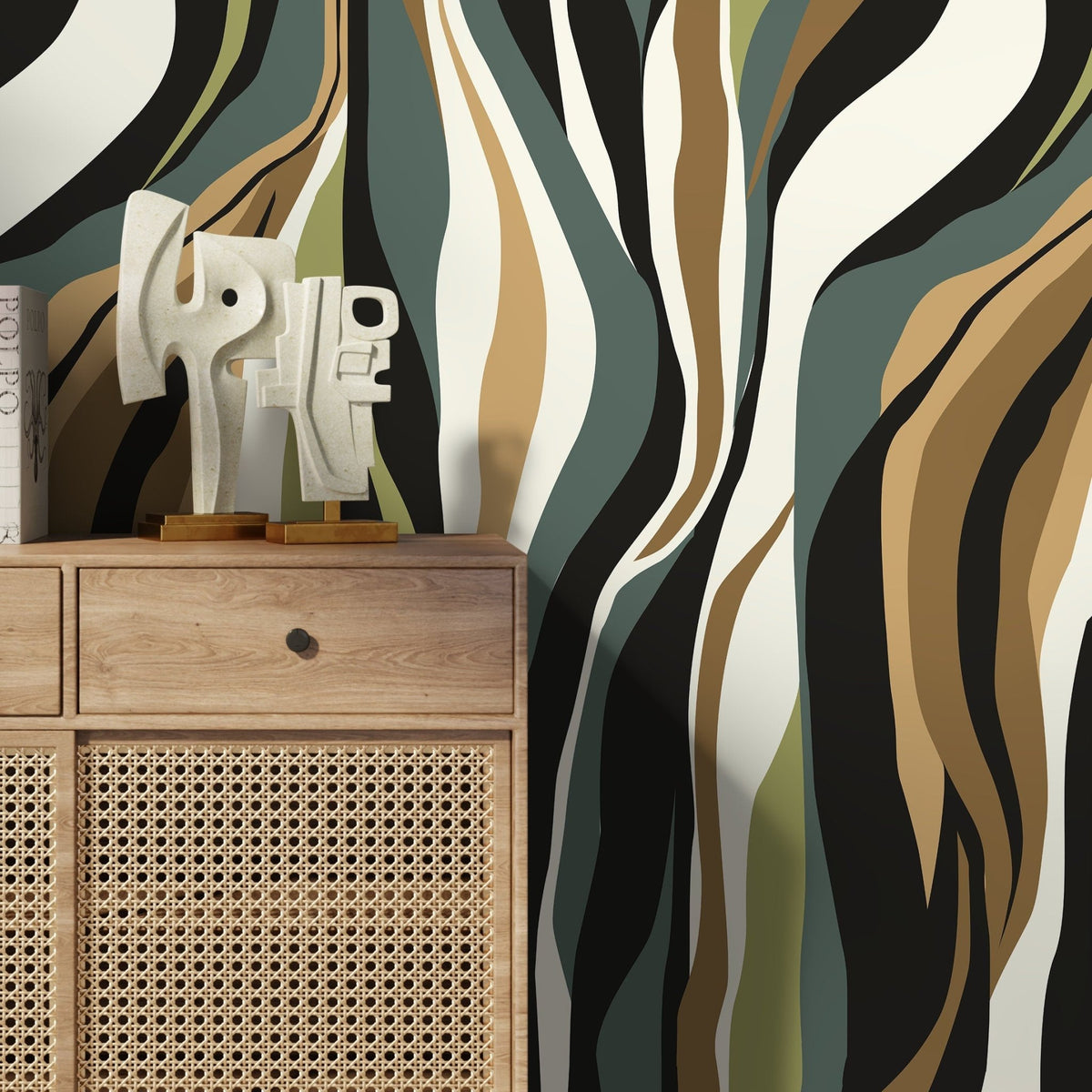 Abstract Wavy Lines Wallpaper - D613 - WallTrend