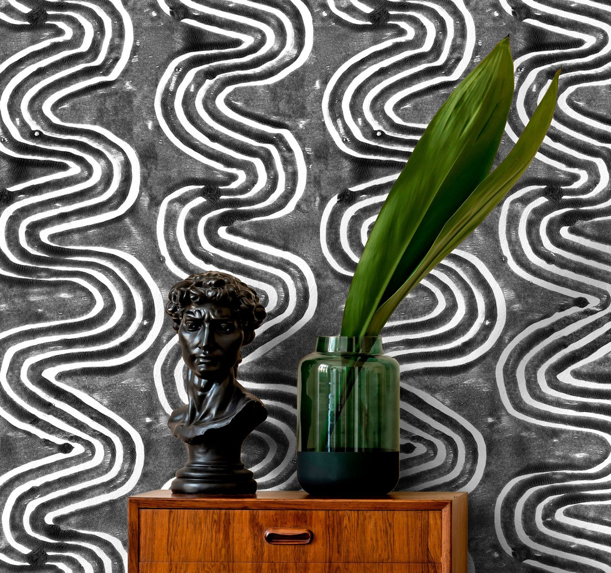 Abstract Wavy Lines Wallpaper - X096 - WallTrend