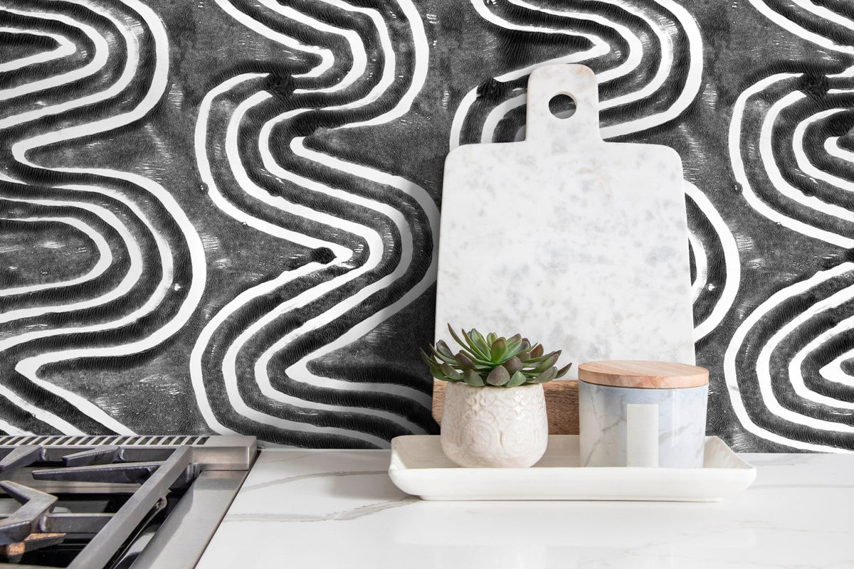 Abstract Wavy Lines Wallpaper - X096 - WallTrend