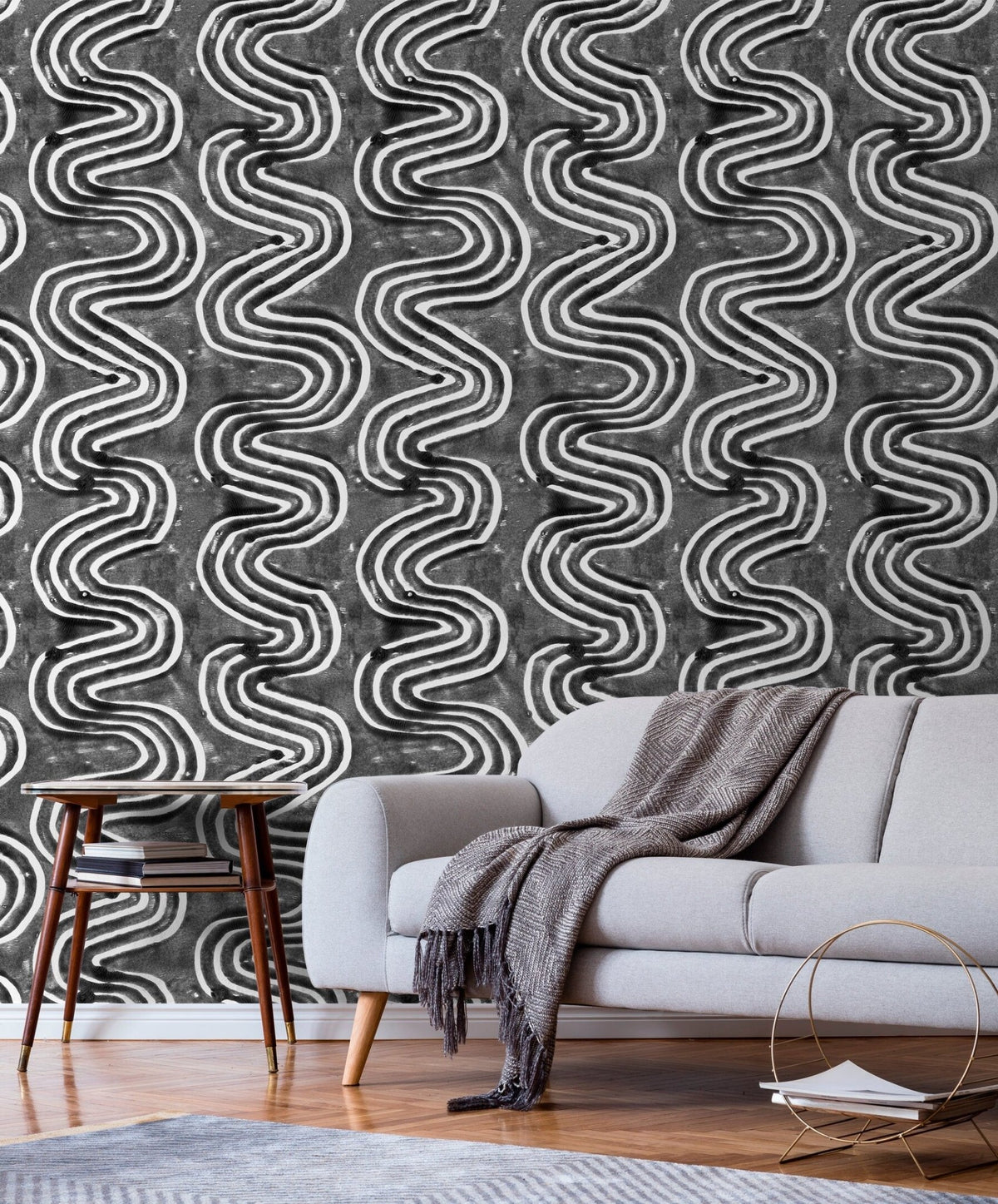 Abstract Wavy Lines Wallpaper - X096 - WallTrend