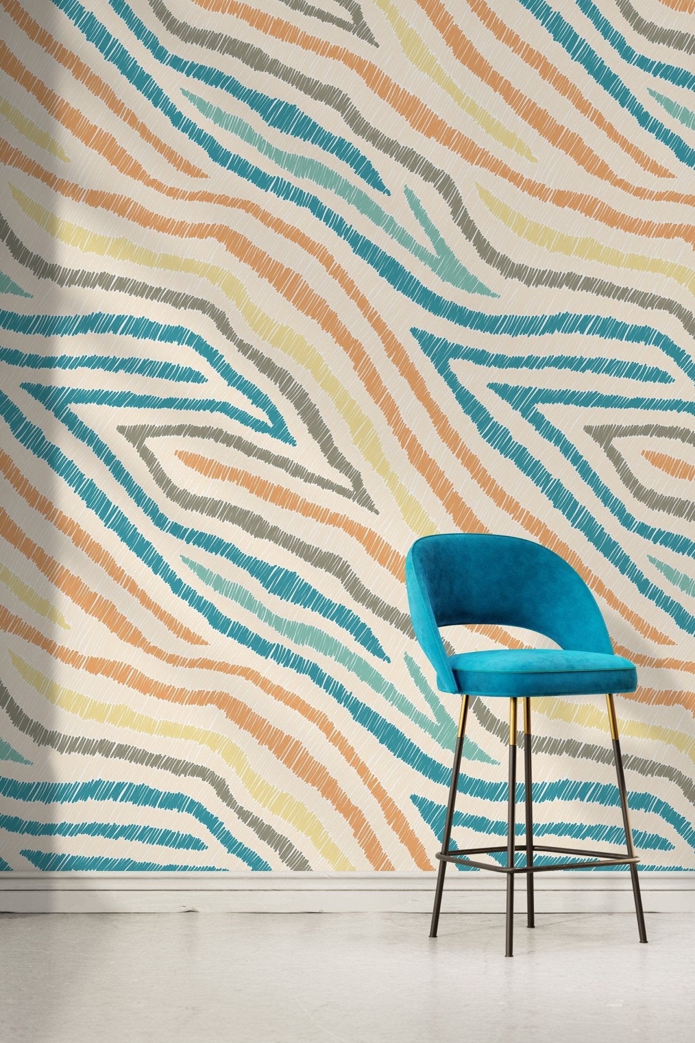 Abstract Zebra Stripe Wallpaper - SKU C819 - WallTrend