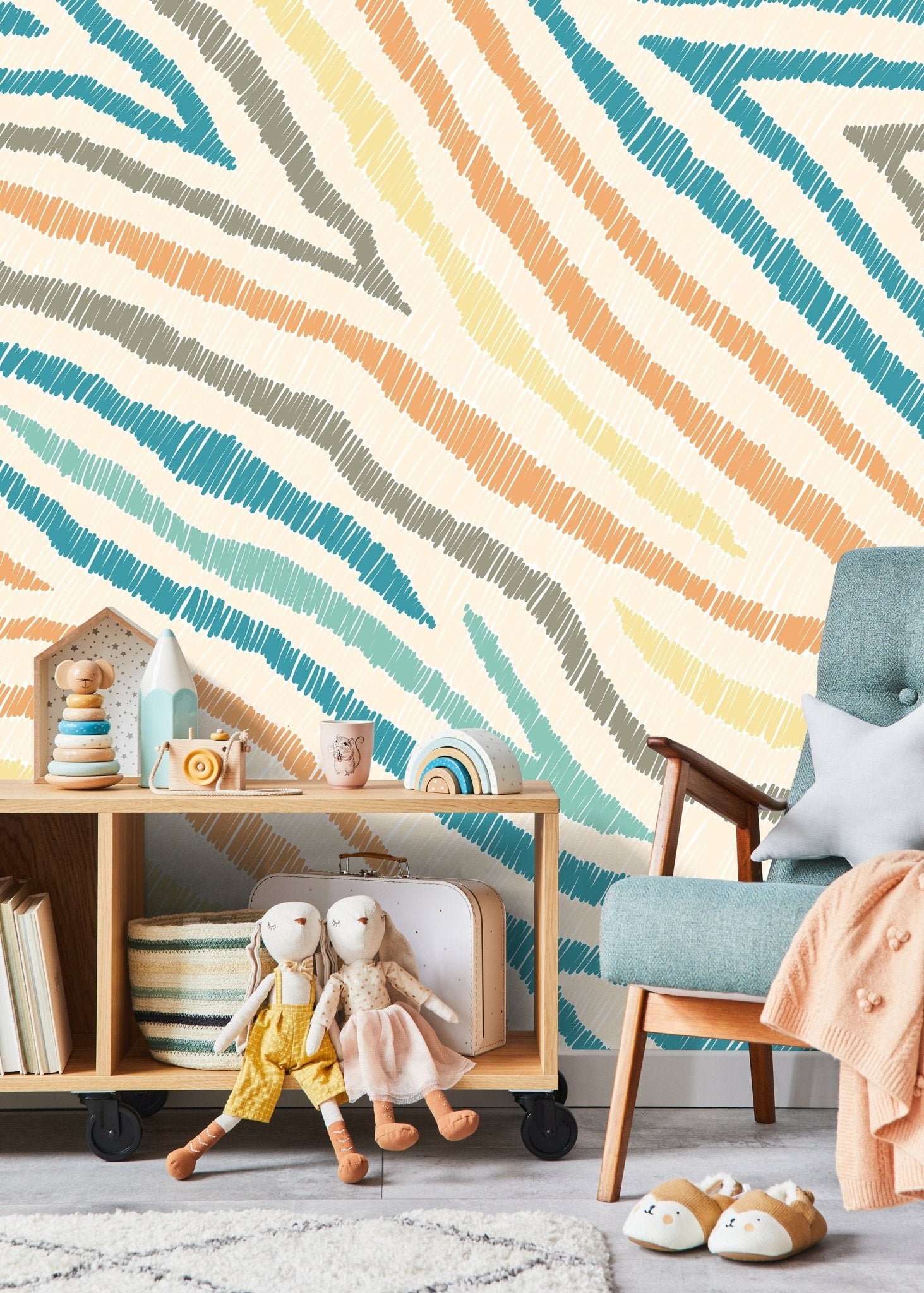 Abstract Zebra Stripe Wallpaper - SKU C819 - WallTrend