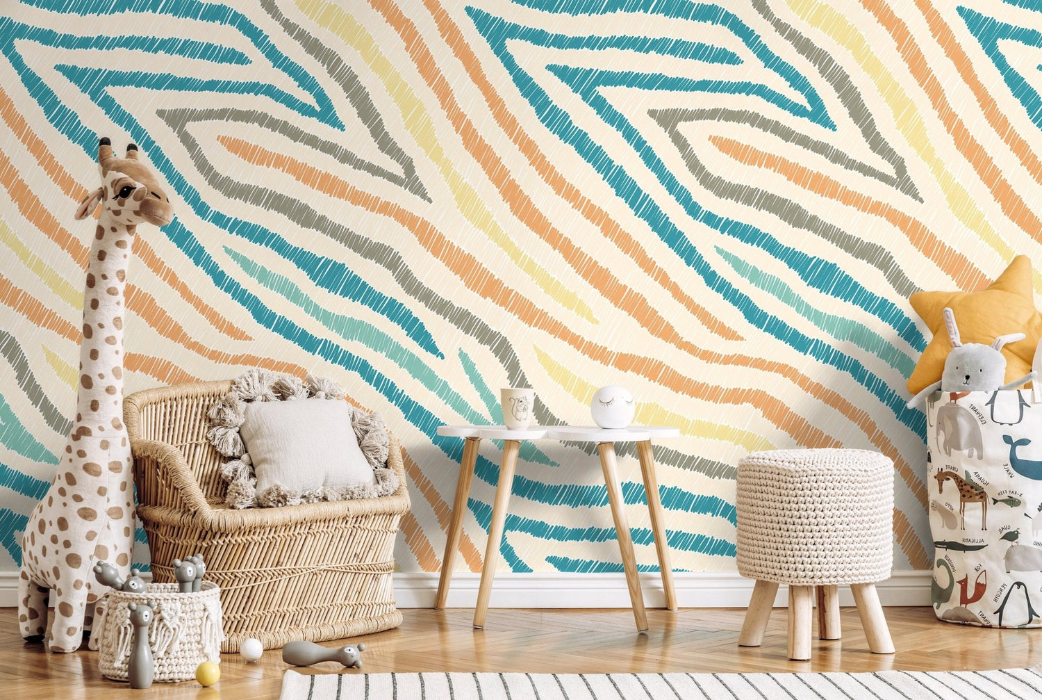 Abstract Zebra Stripe Wallpaper - SKU C819 - WallTrend