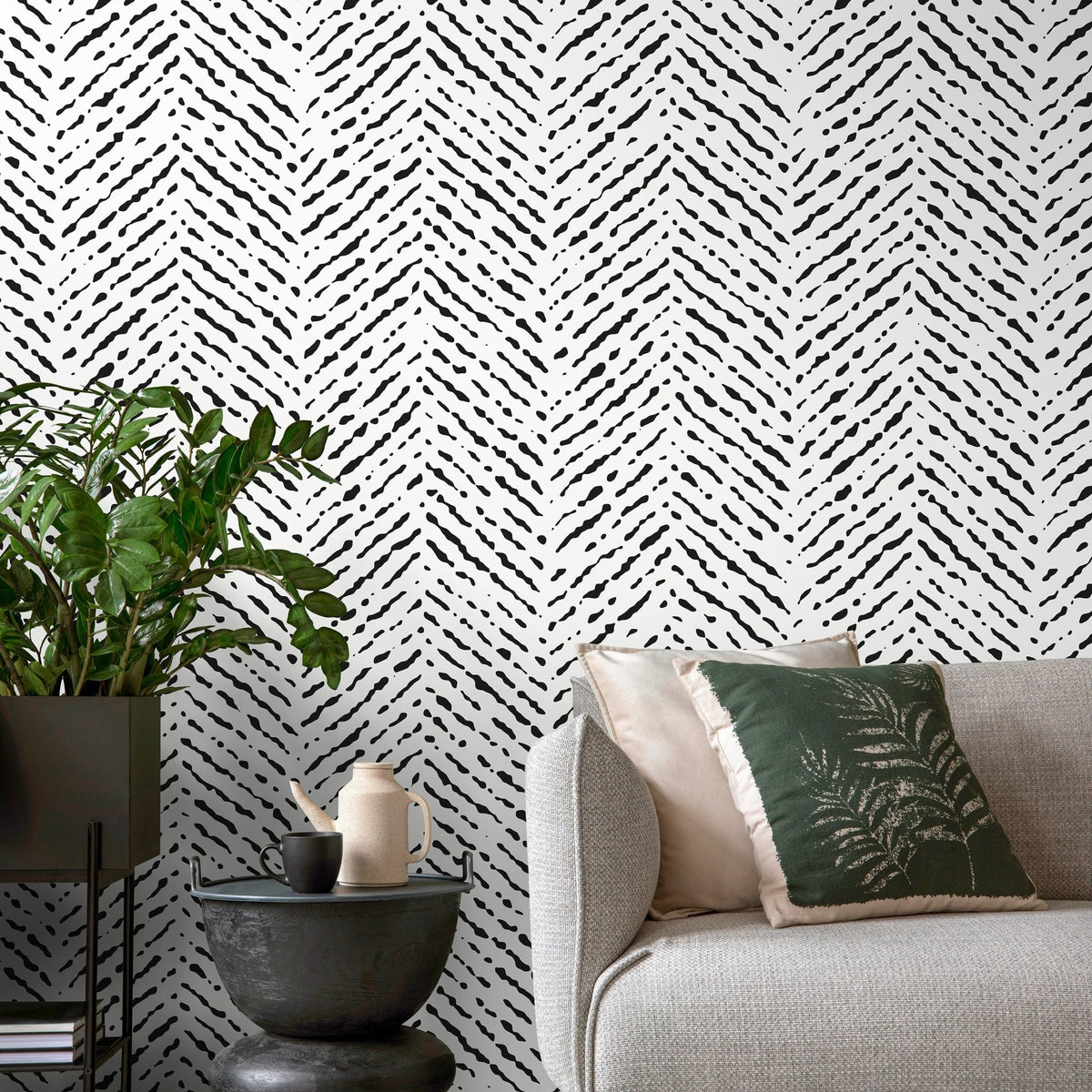 Abstract Zebra Stripes Wallpaper - A421 - WallTrend