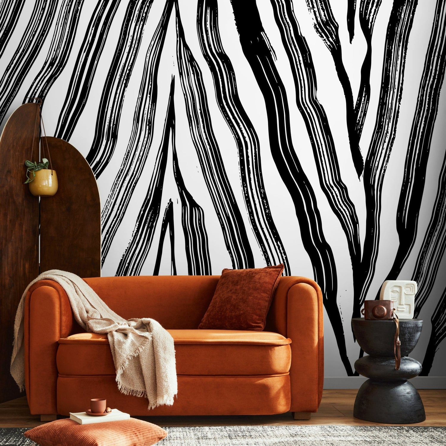 Abstract Zebra Stripes Wallpaper - C131 - WallTrend