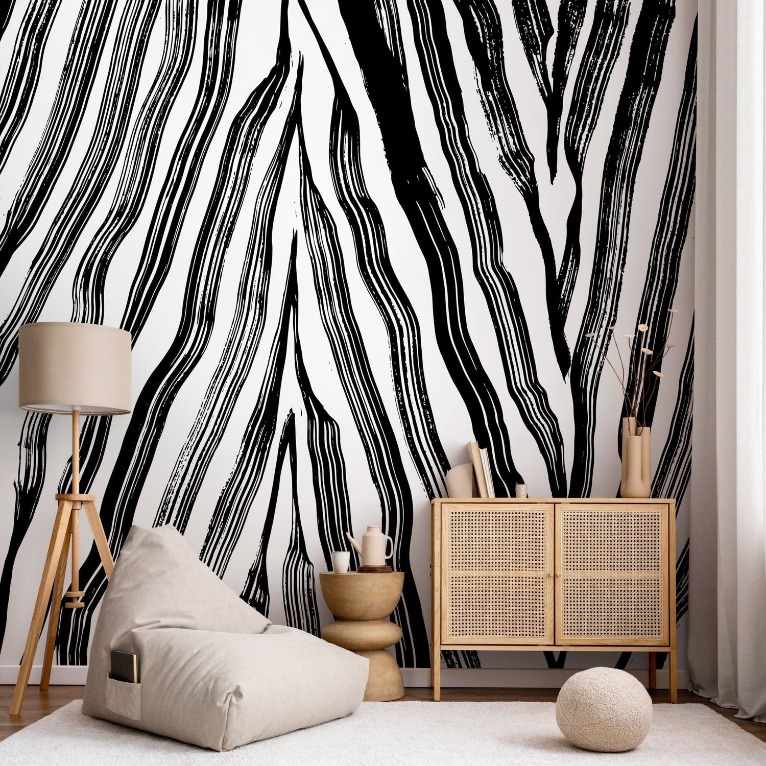 Abstract Zebra Stripes Wallpaper - C131 - WallTrend