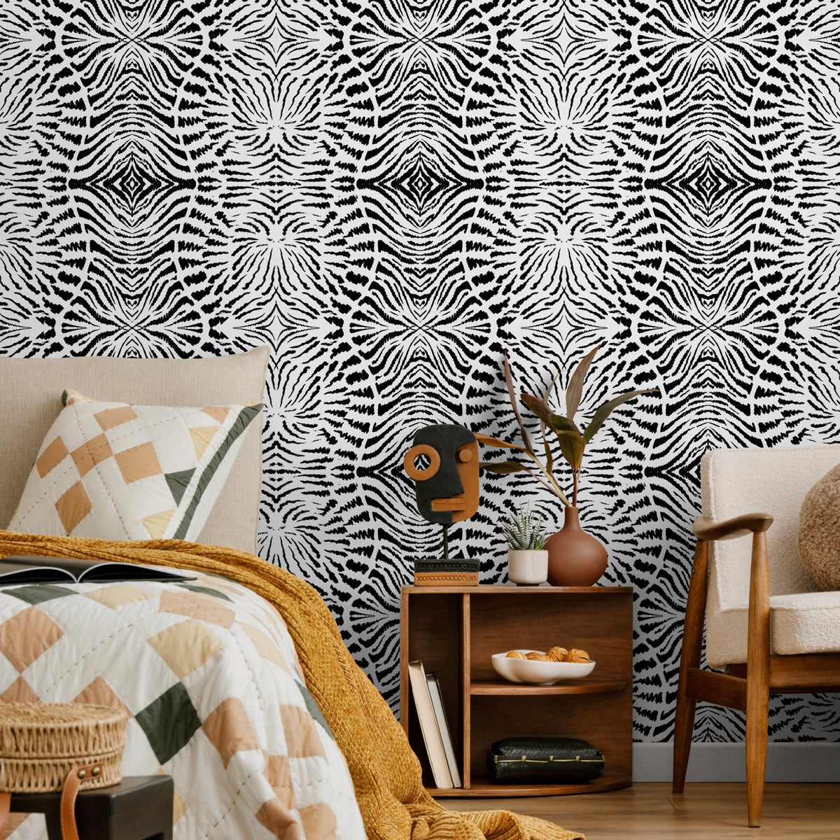 Abstract Zebra Stripes Wallpaper - C548 - WallTrend