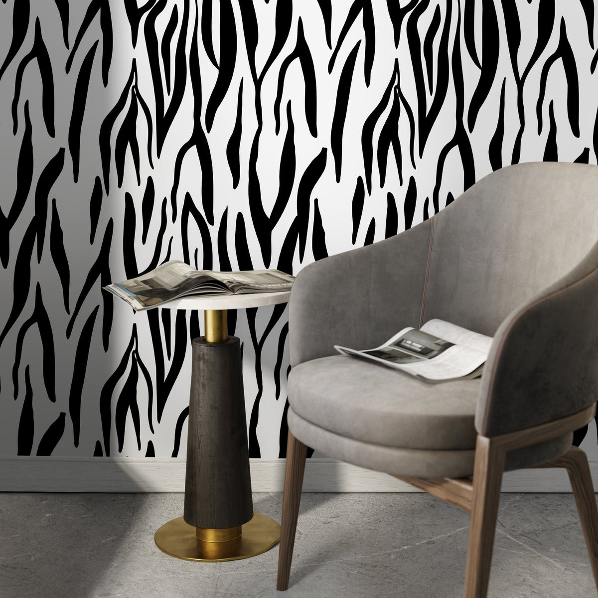 Abstract Zebra Stripes Wallpaper - D607 - WallTrend