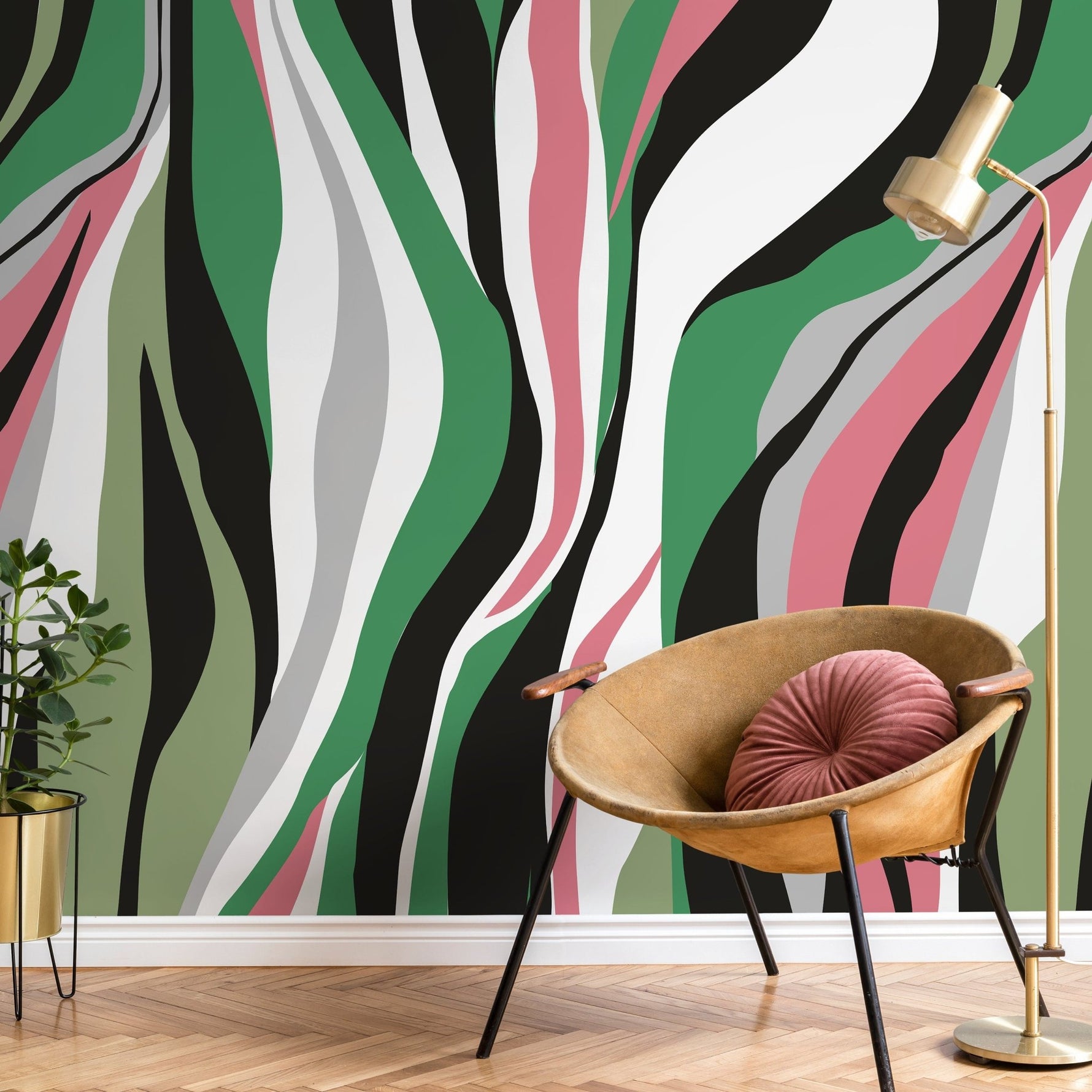 Abstract Zebra Stripes Wallpaper - D611 - WallTrend