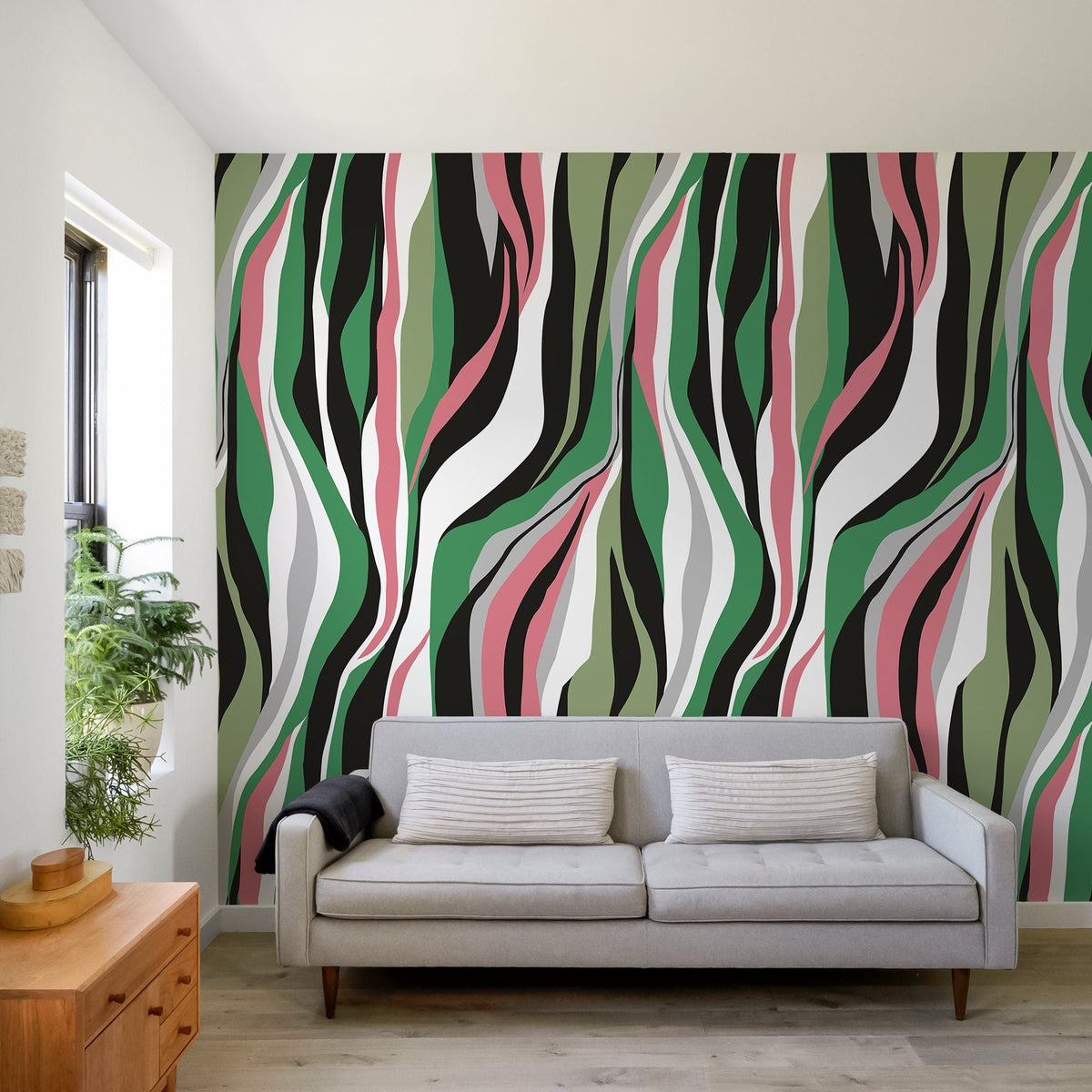 Abstract Zebra Stripes Wallpaper - D611 - WallTrend