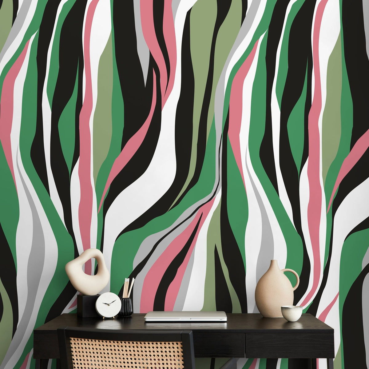 Abstract Zebra Stripes Wallpaper - D611 - WallTrend