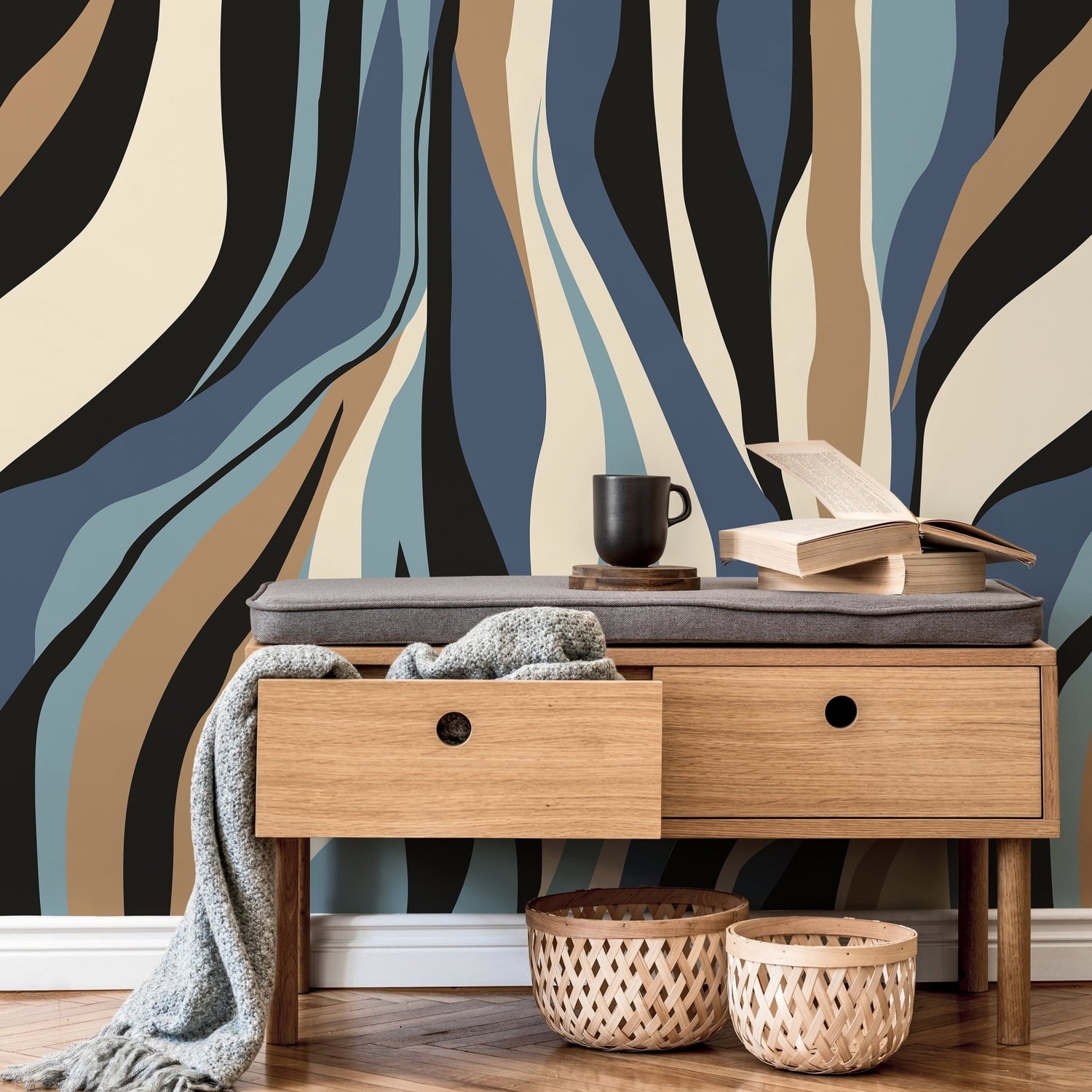 Abstract Zebra Stripes Wallpaper - D614 - WallTrend