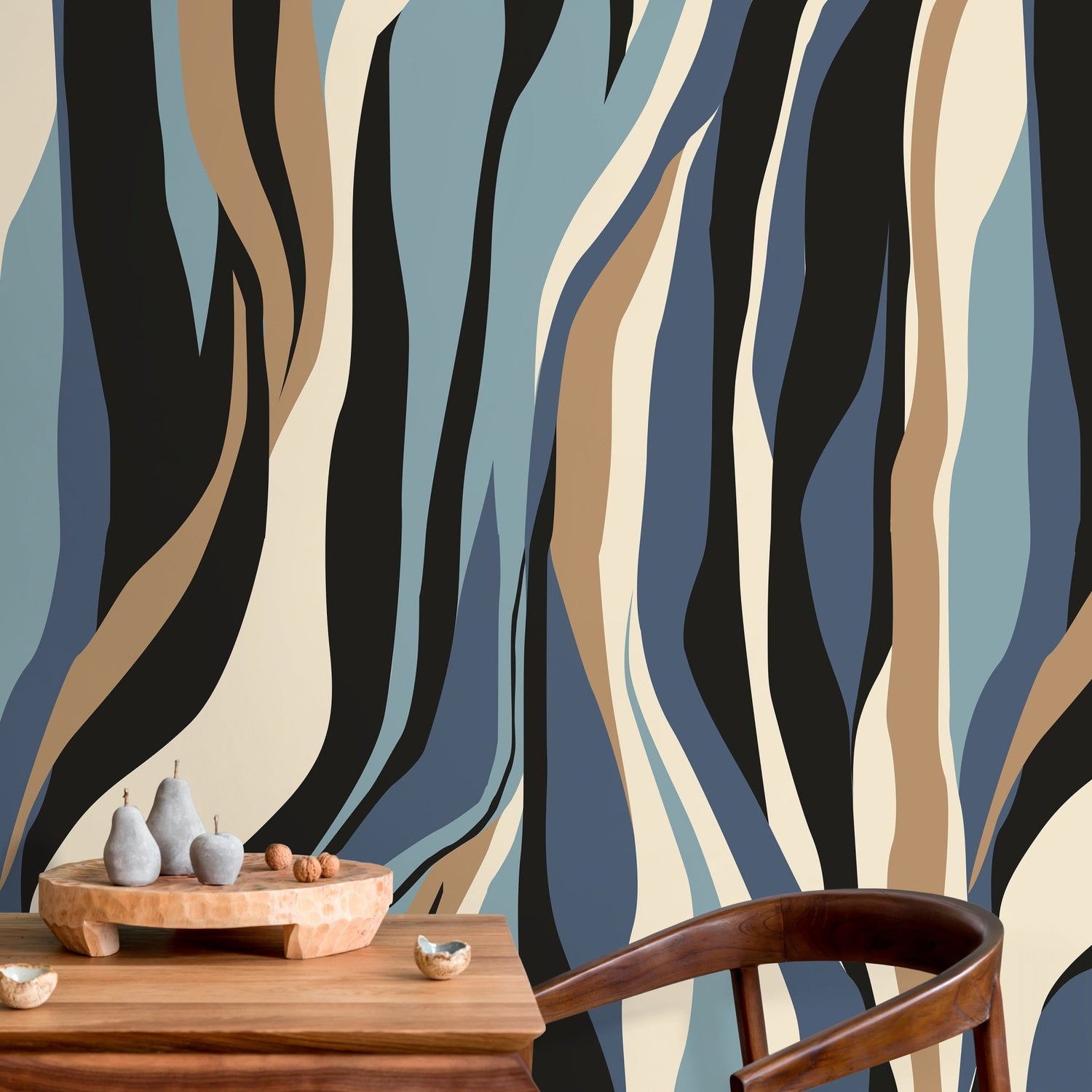 Abstract Zebra Stripes Wallpaper - D614 - WallTrend