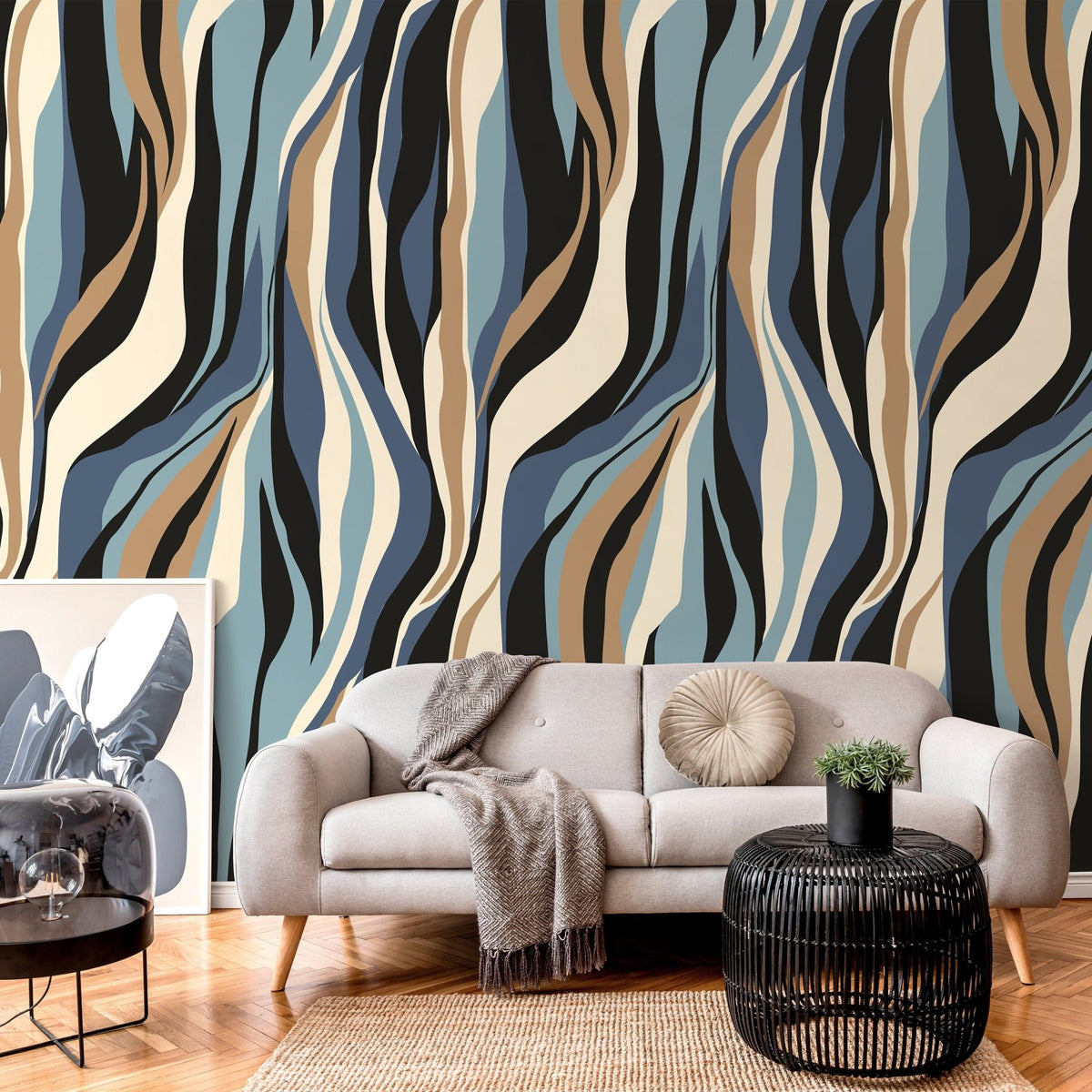 Abstract Zebra Stripes Wallpaper - D614 - WallTrend