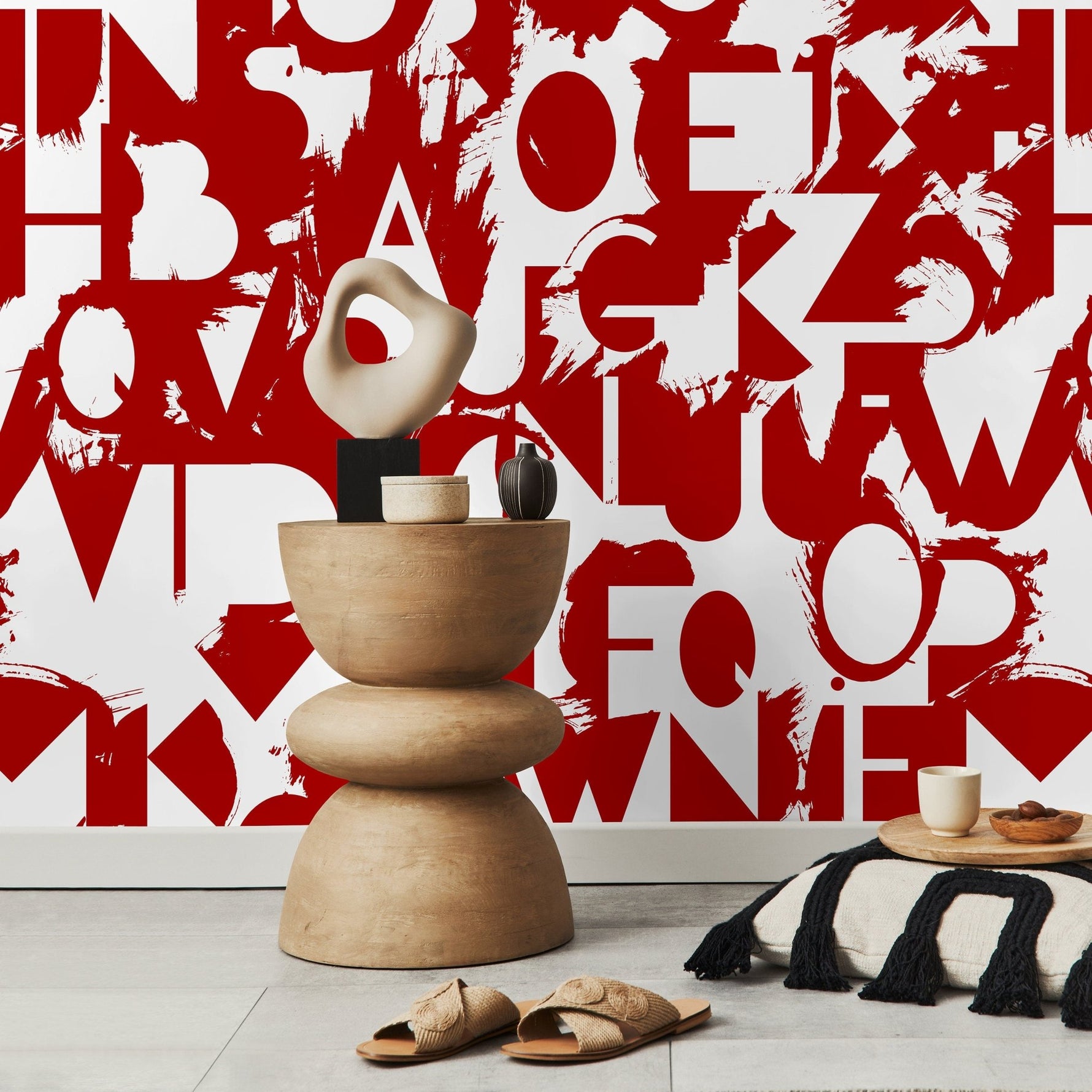 Alphabetic Collage Wallpaper - B711 - WallTrend