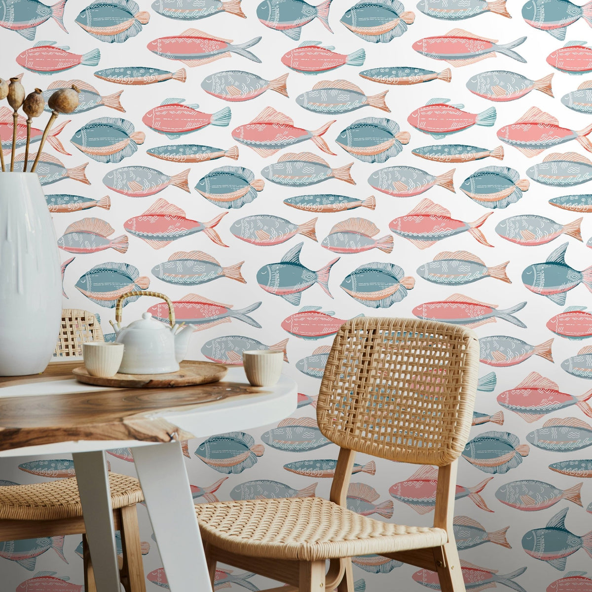 Aquatic Charm Wallpaper - B901 - WallTrend