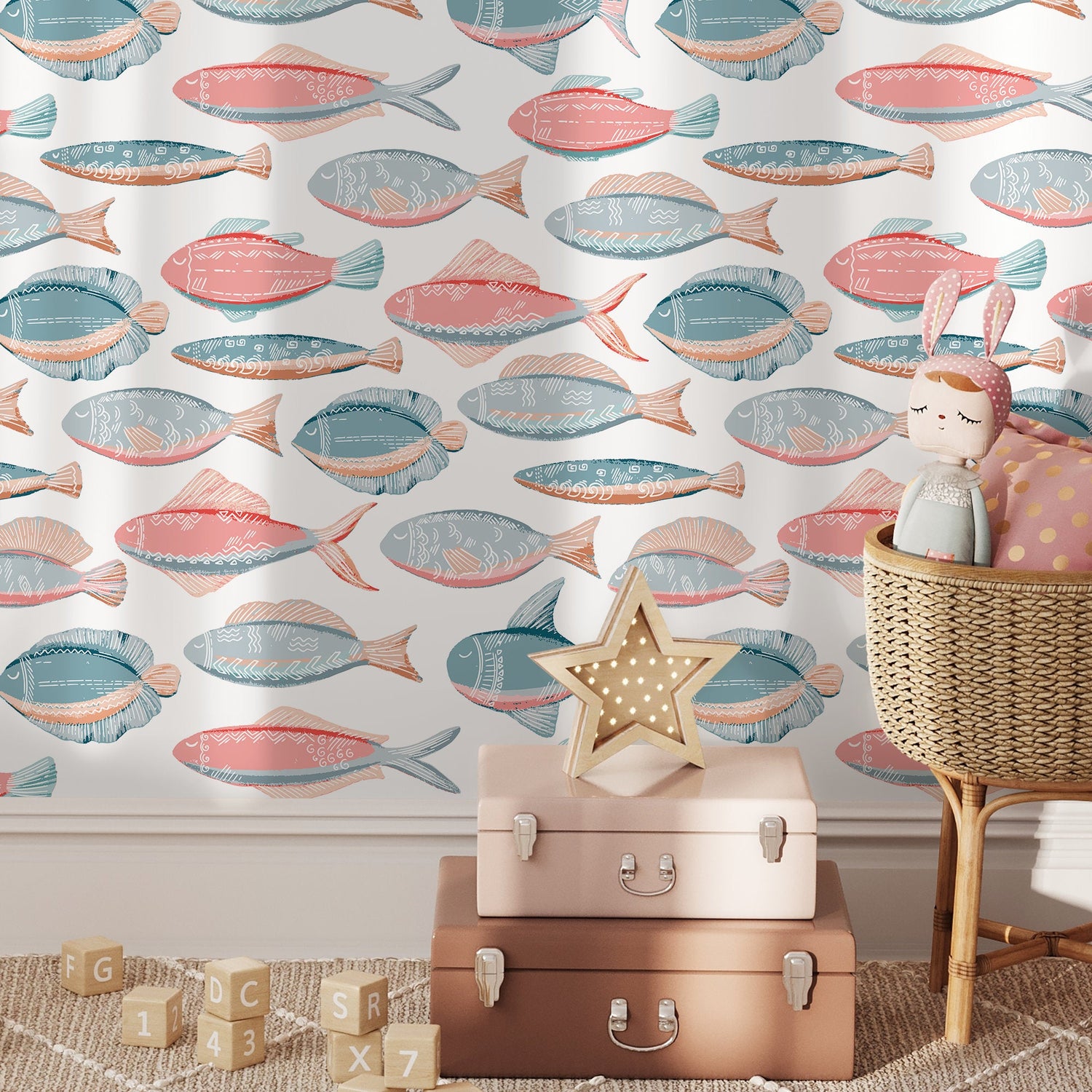 Aquatic Charm Wallpaper - B901 - WallTrend