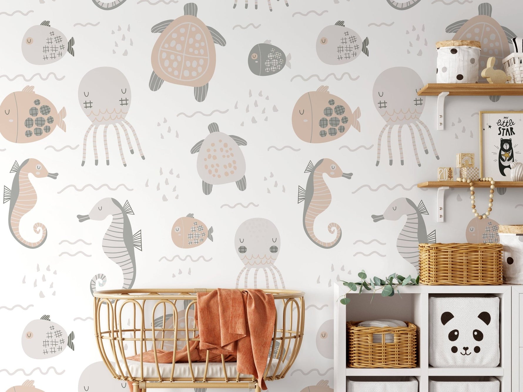 Aquatic Charm Wallpaper - D113 - WallTrend