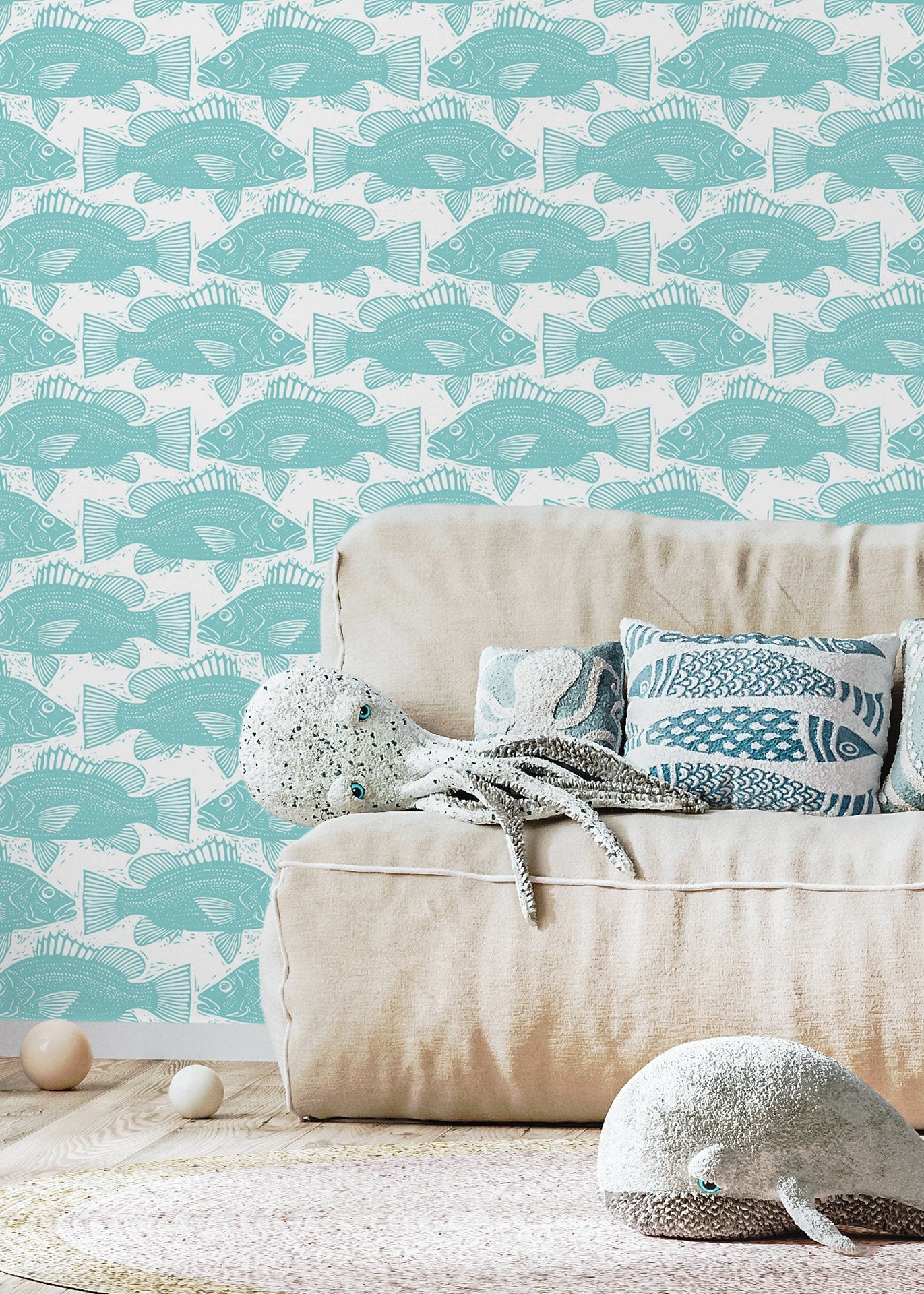 Aquatic Harmony Wallpaper - B986 - WallTrend