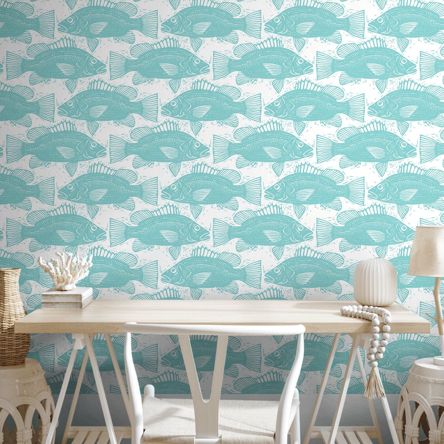 Aquatic Harmony Wallpaper - B986 - WallTrend