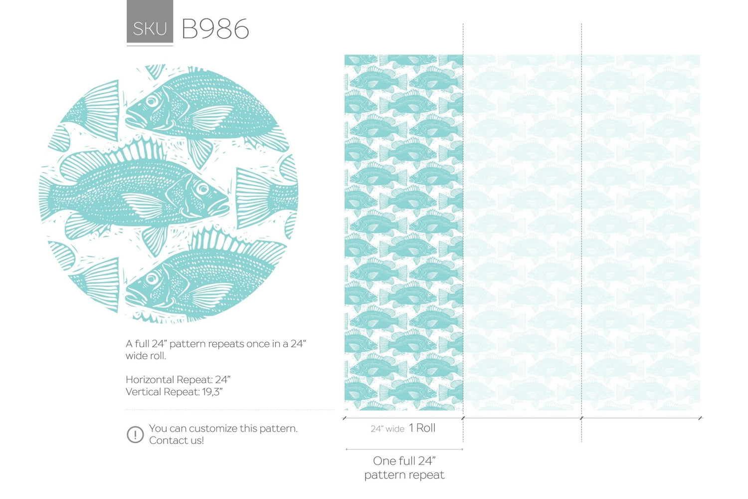 Aquatic Harmony Wallpaper - B986 - WallTrend