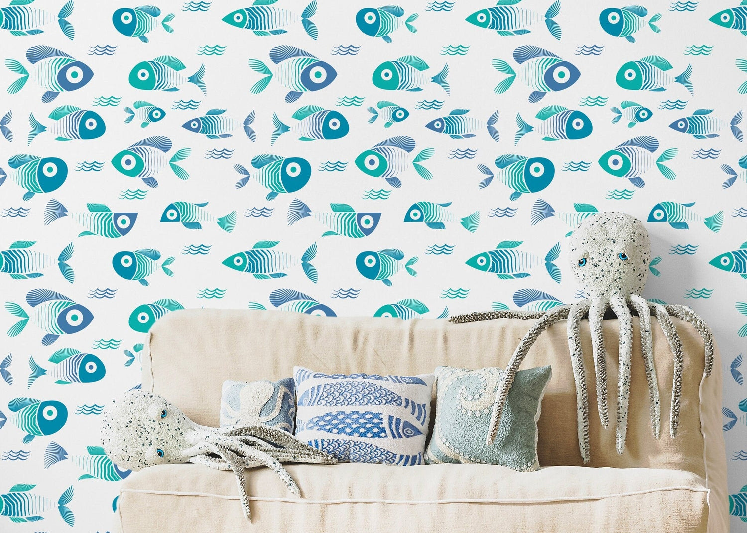 Aquatic Harmony Wallpaper - C467 - WallTrend