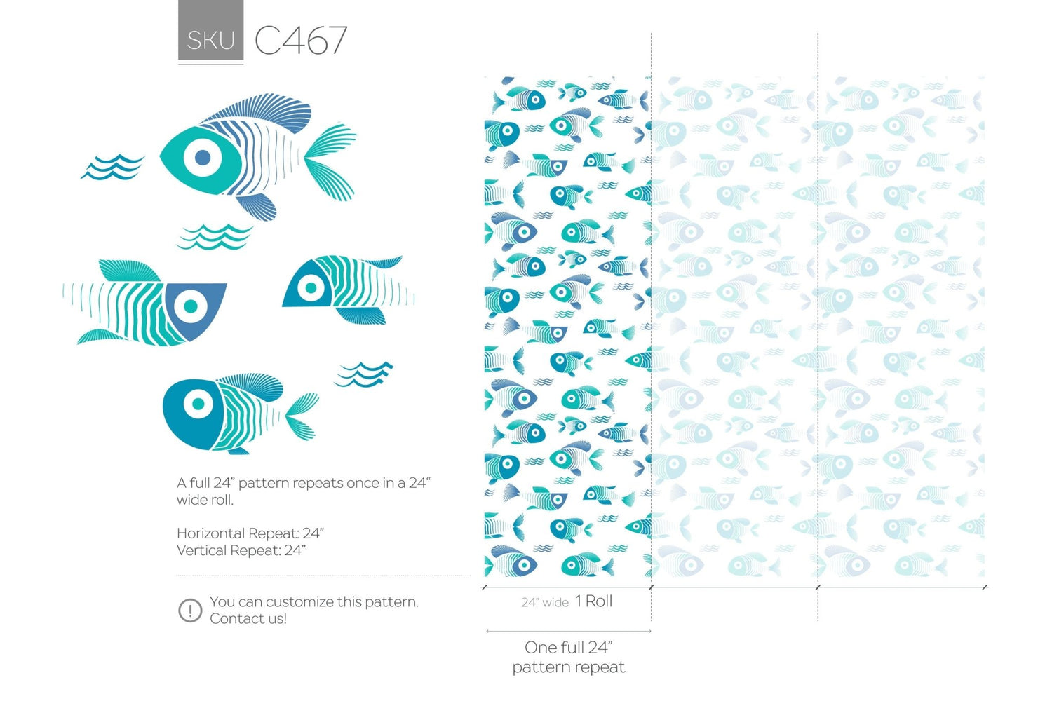 Aquatic Harmony Wallpaper - C467 - WallTrend