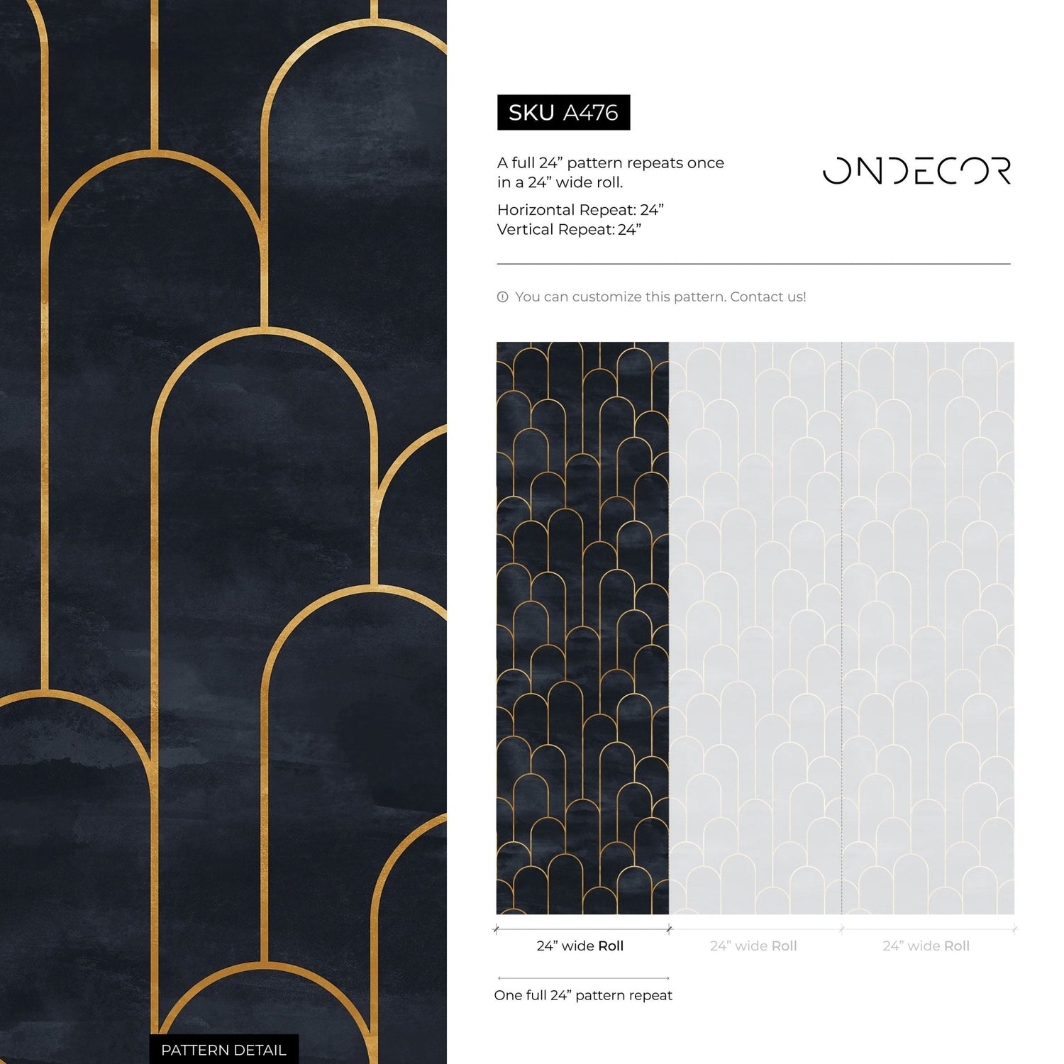 Art Deco Arch Wallpaper - A476 - WallTrend