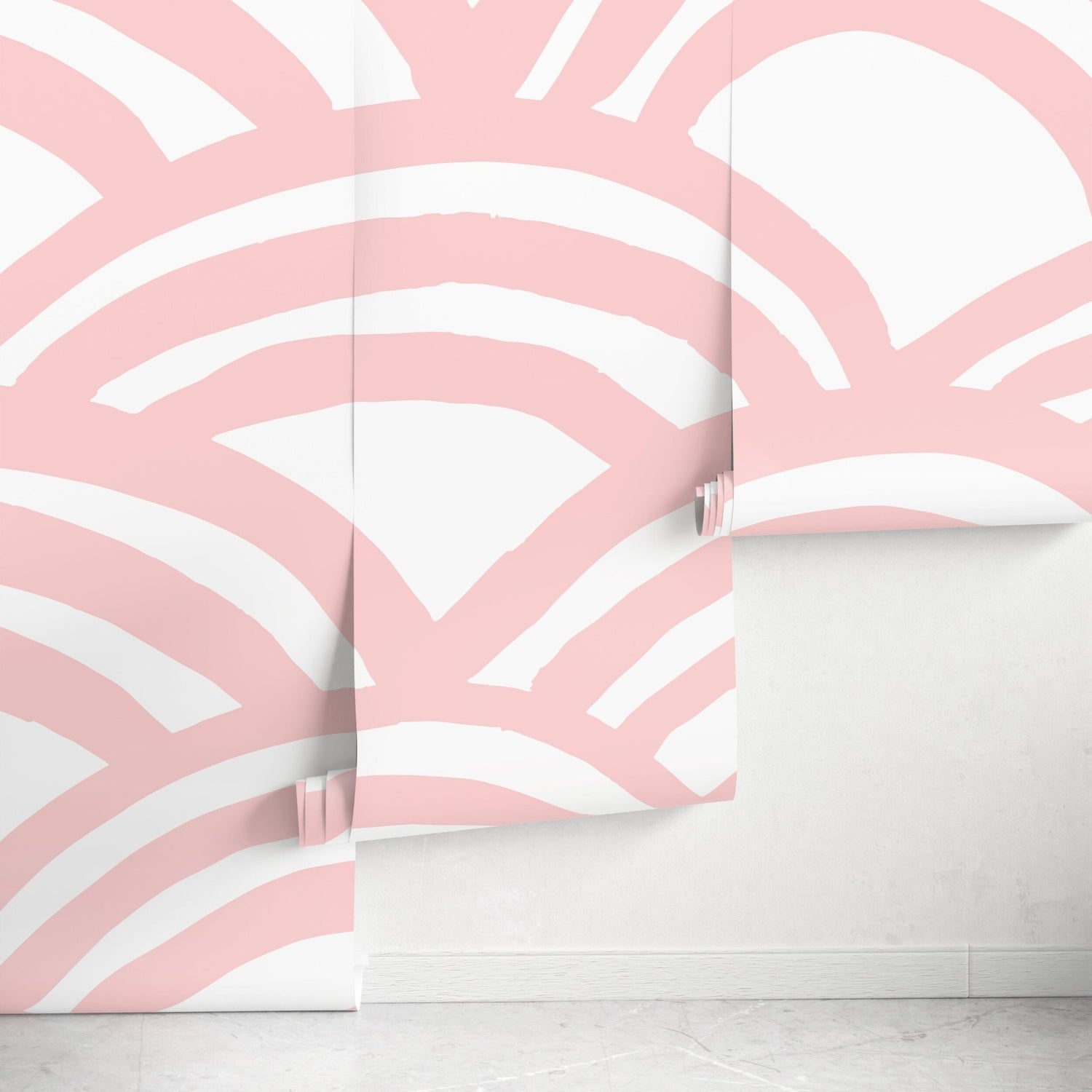 Art Deco Clamshell Pink Wallpaper - A568 - WallTrend