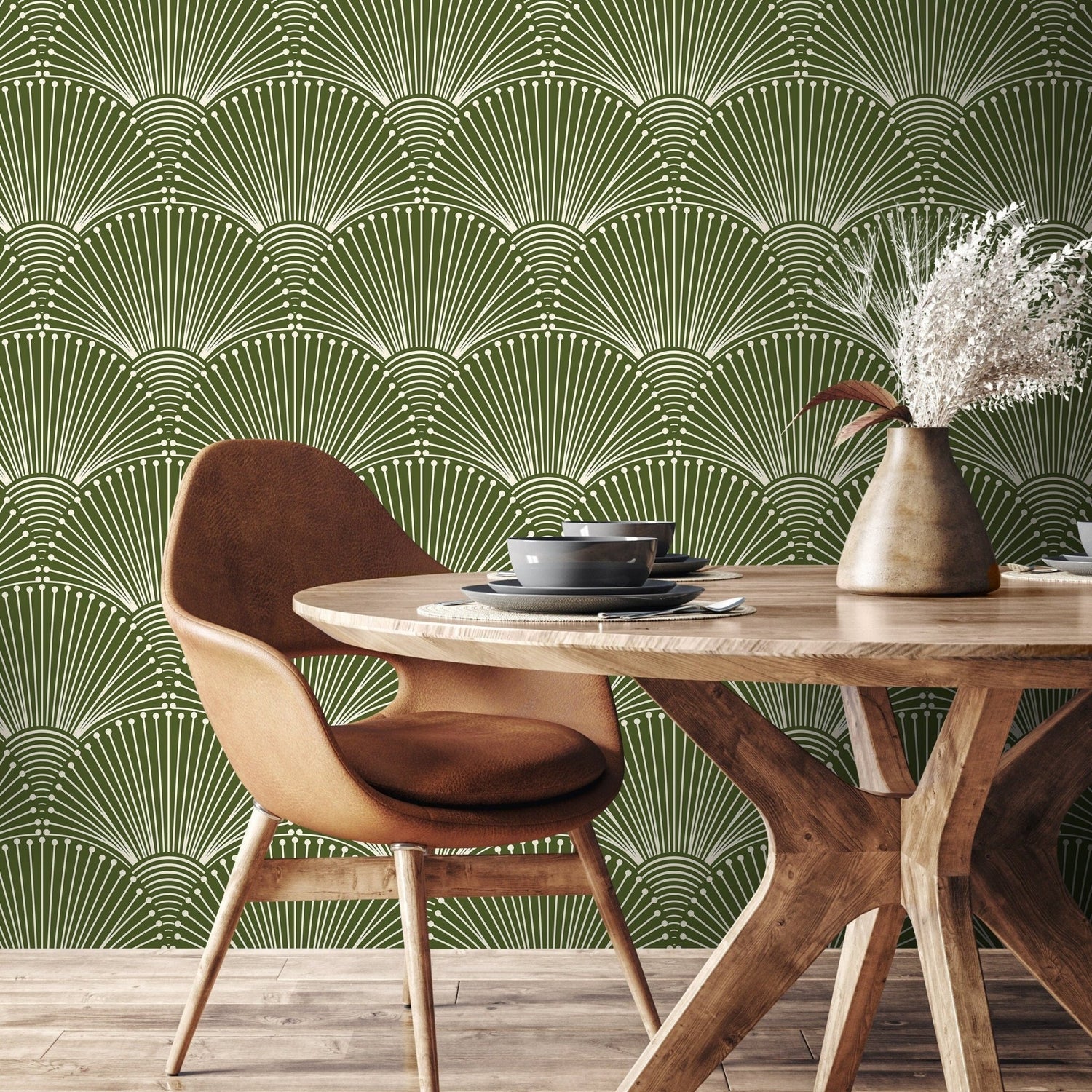 Art Deco Fan Pattern Wallpaper - B936 - WallTrend