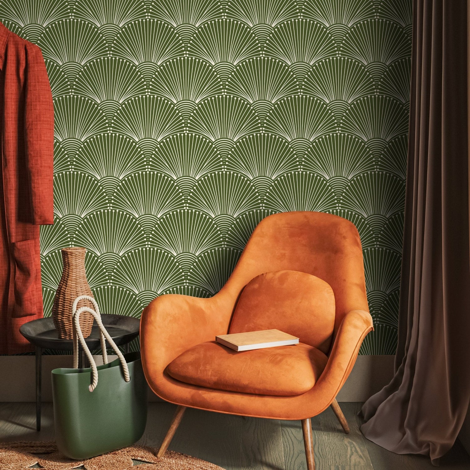 Art Deco Fan Pattern Wallpaper - B936 - WallTrend