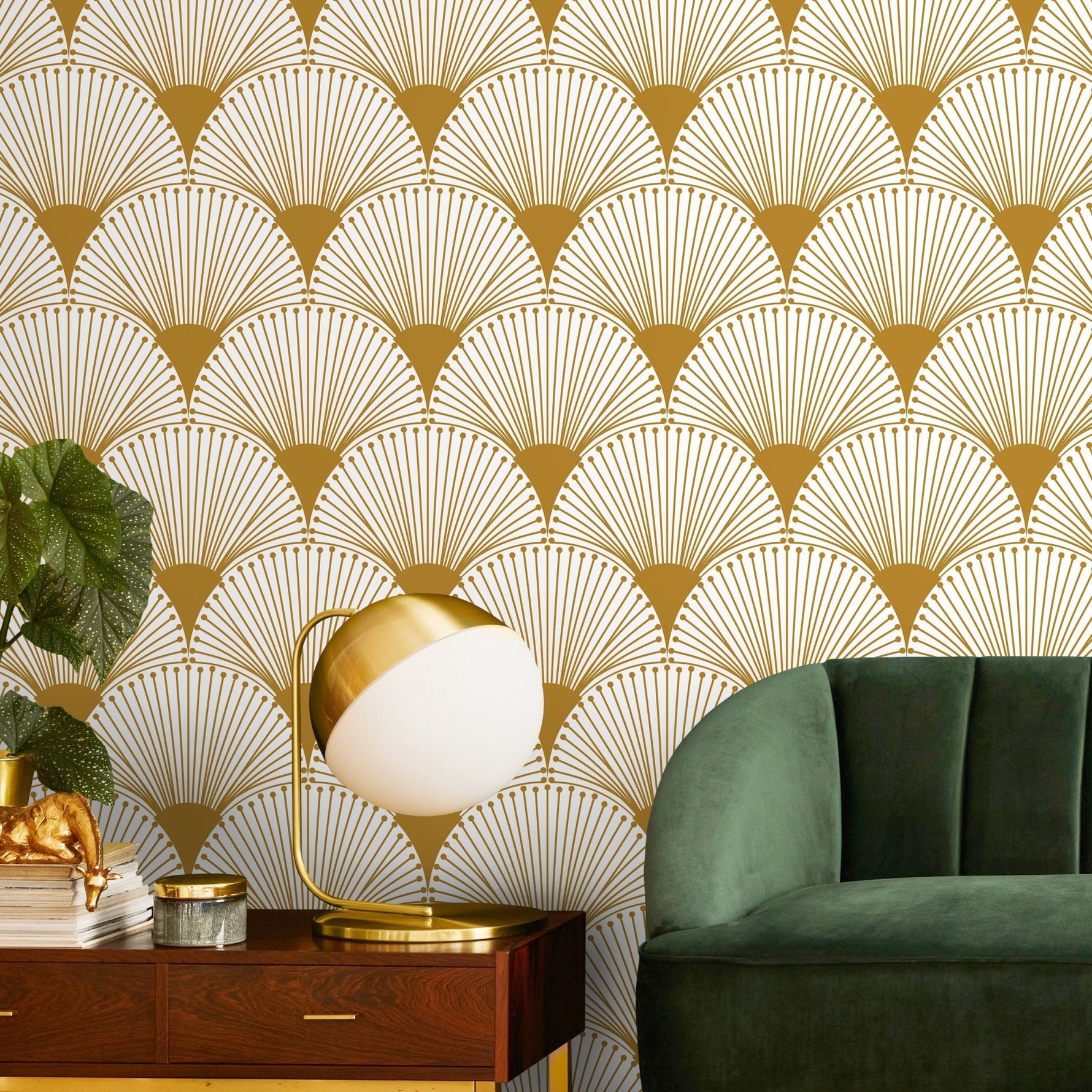 Art Deco Fan Pattern Wallpaper - B937 - WallTrend