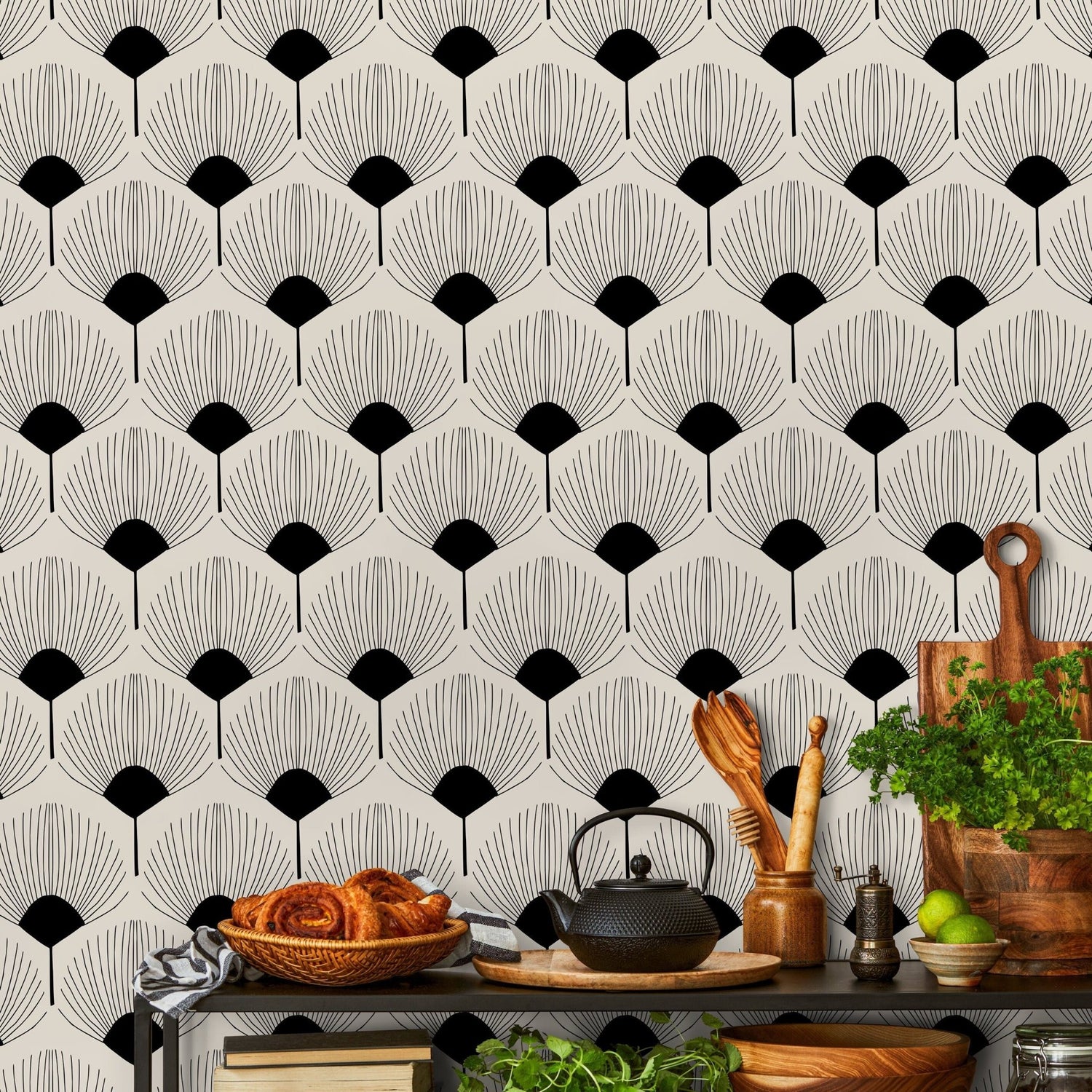 Art Deco Fan Pattern Wallpaper - C216 - WallTrend