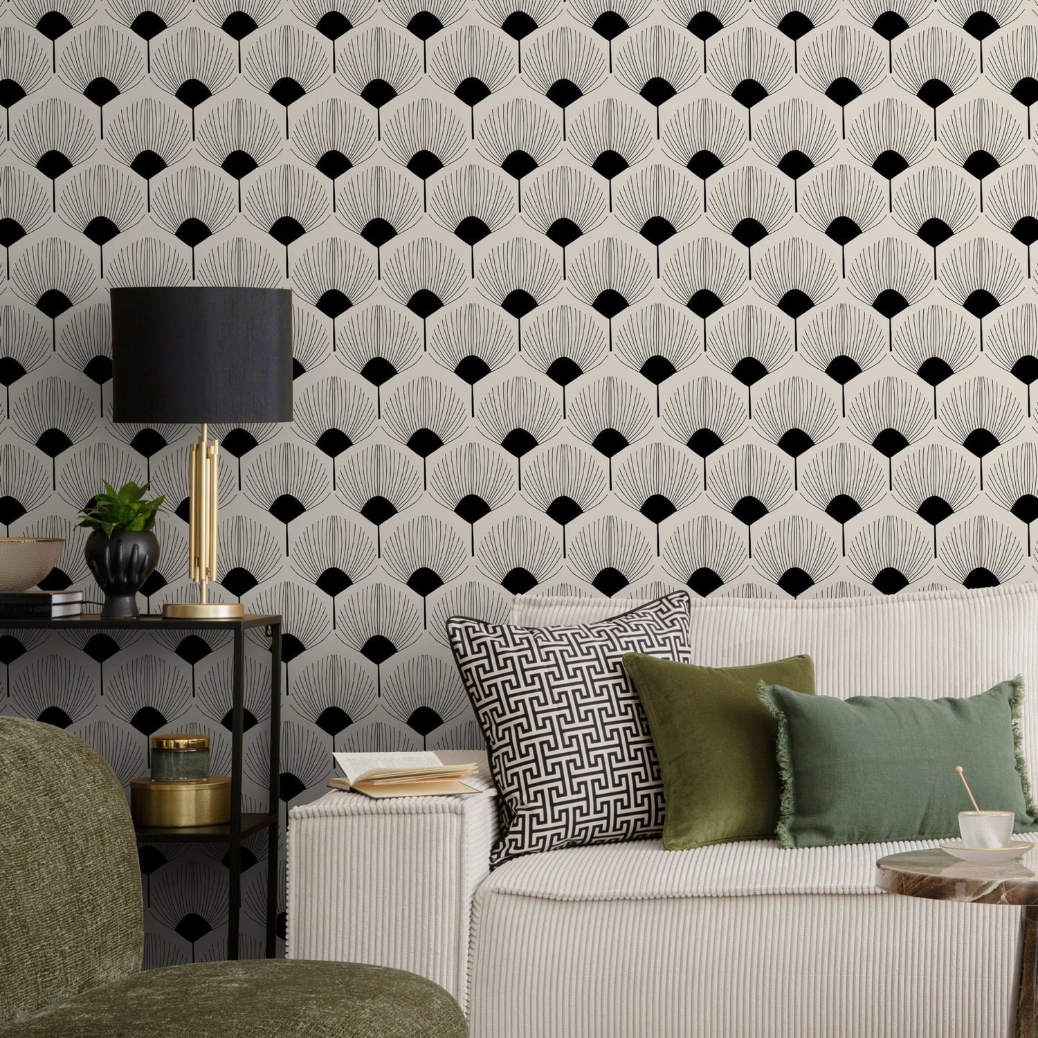 Art Deco Fan Pattern Wallpaper - C216 - WallTrend