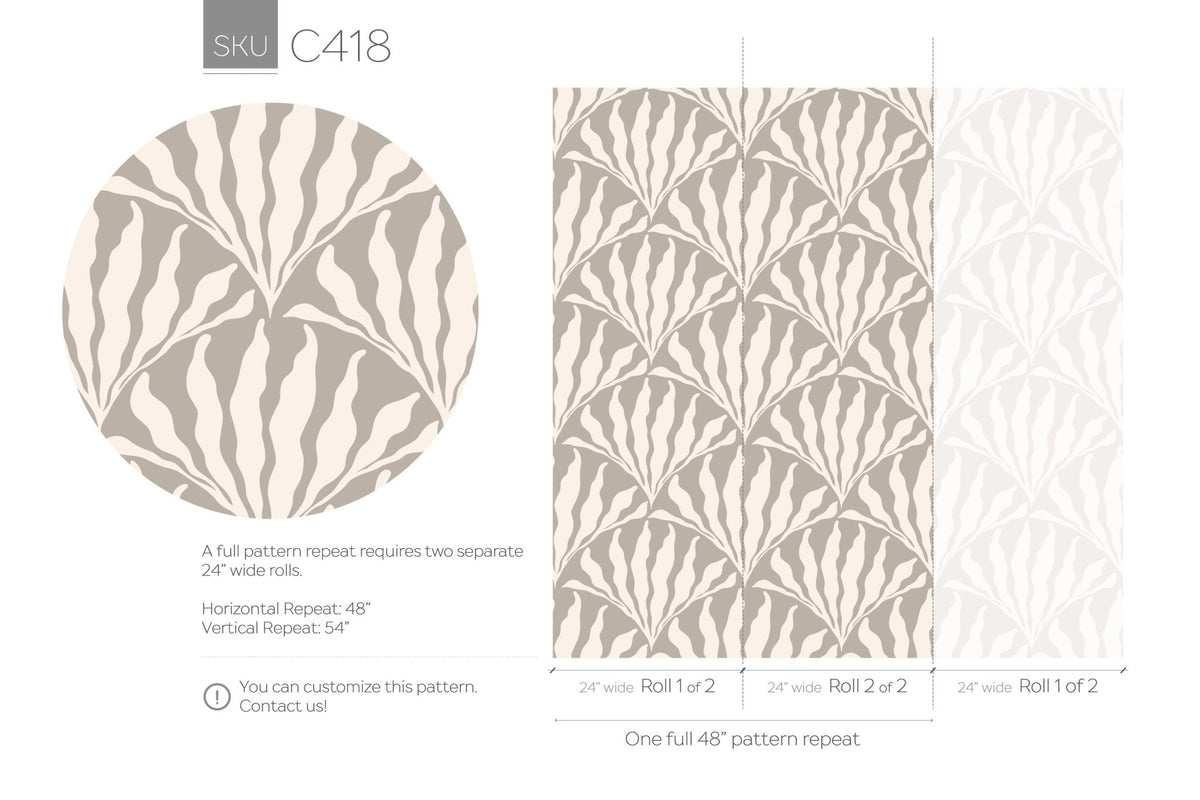 Art Deco Fan Pattern Wallpaper - C418 - WallTrend