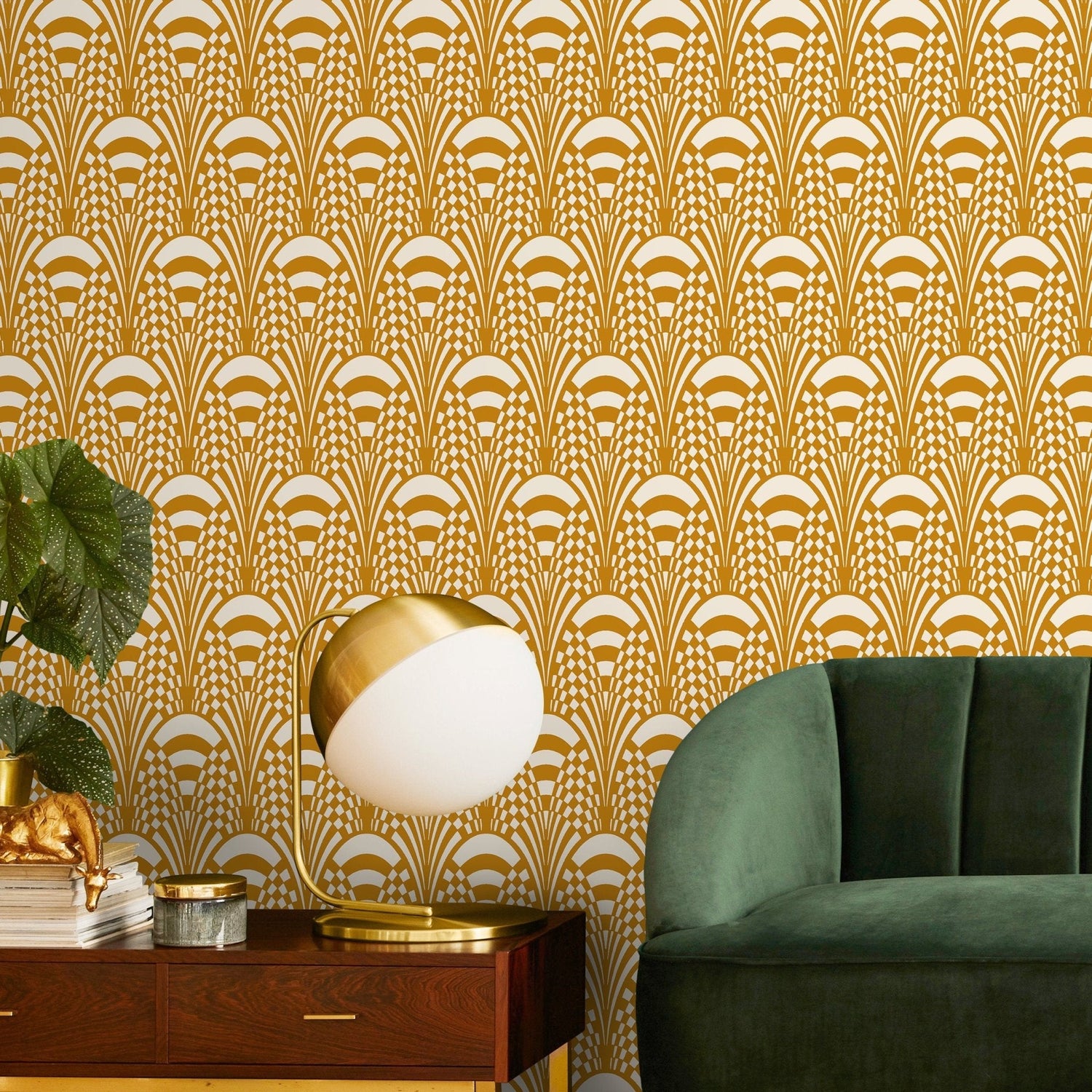 Art Deco Fan Pattern Wallpaper - C544 - WallTrend