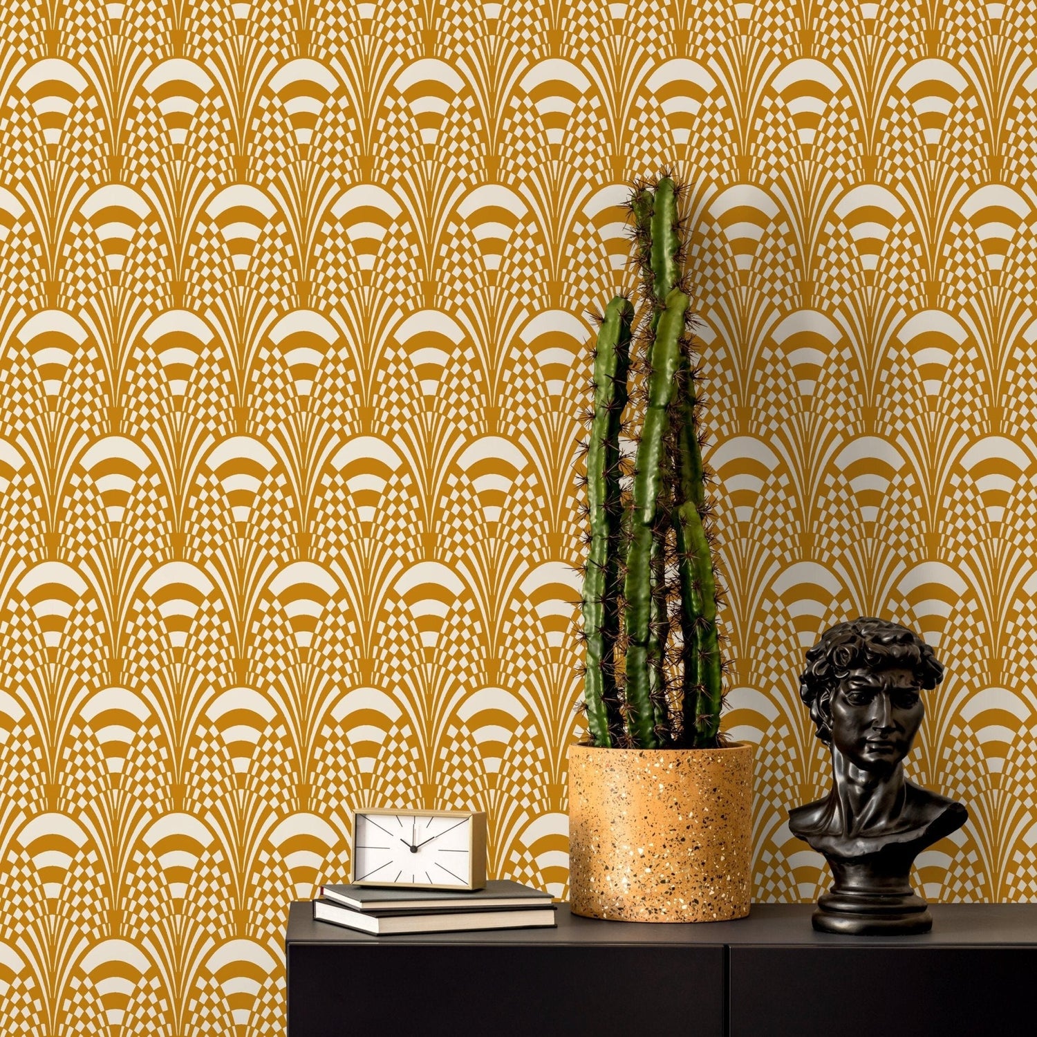 Art Deco Fan Pattern Wallpaper - C544 - WallTrend